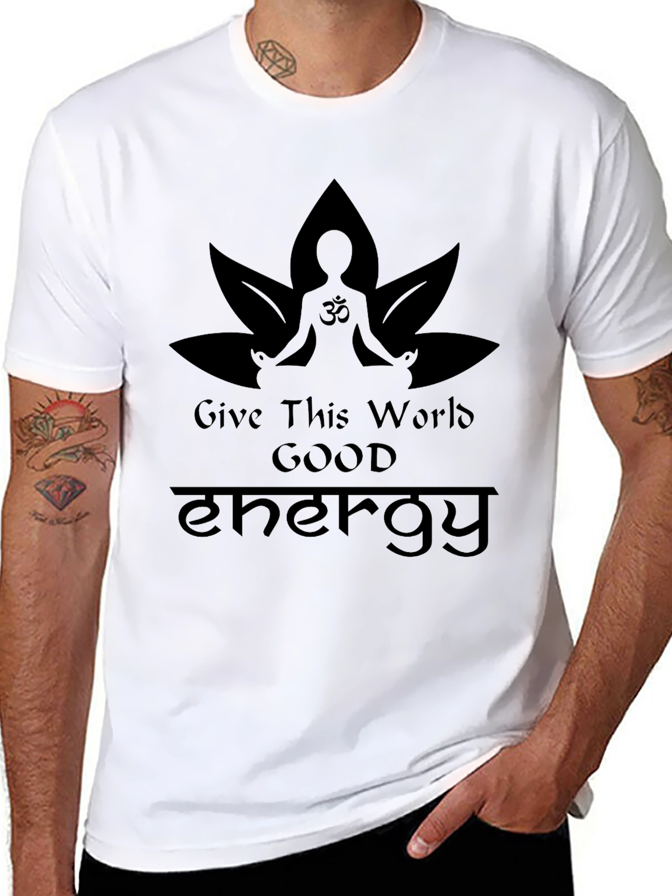 Good Energy Lotus Meditation T-Shirt - Black