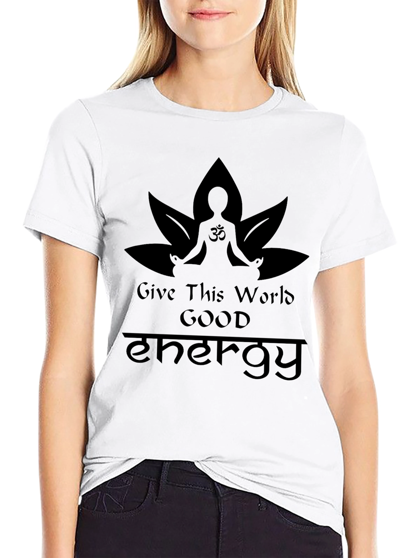 Good Energy Lotus Meditation T-Shirt - Black