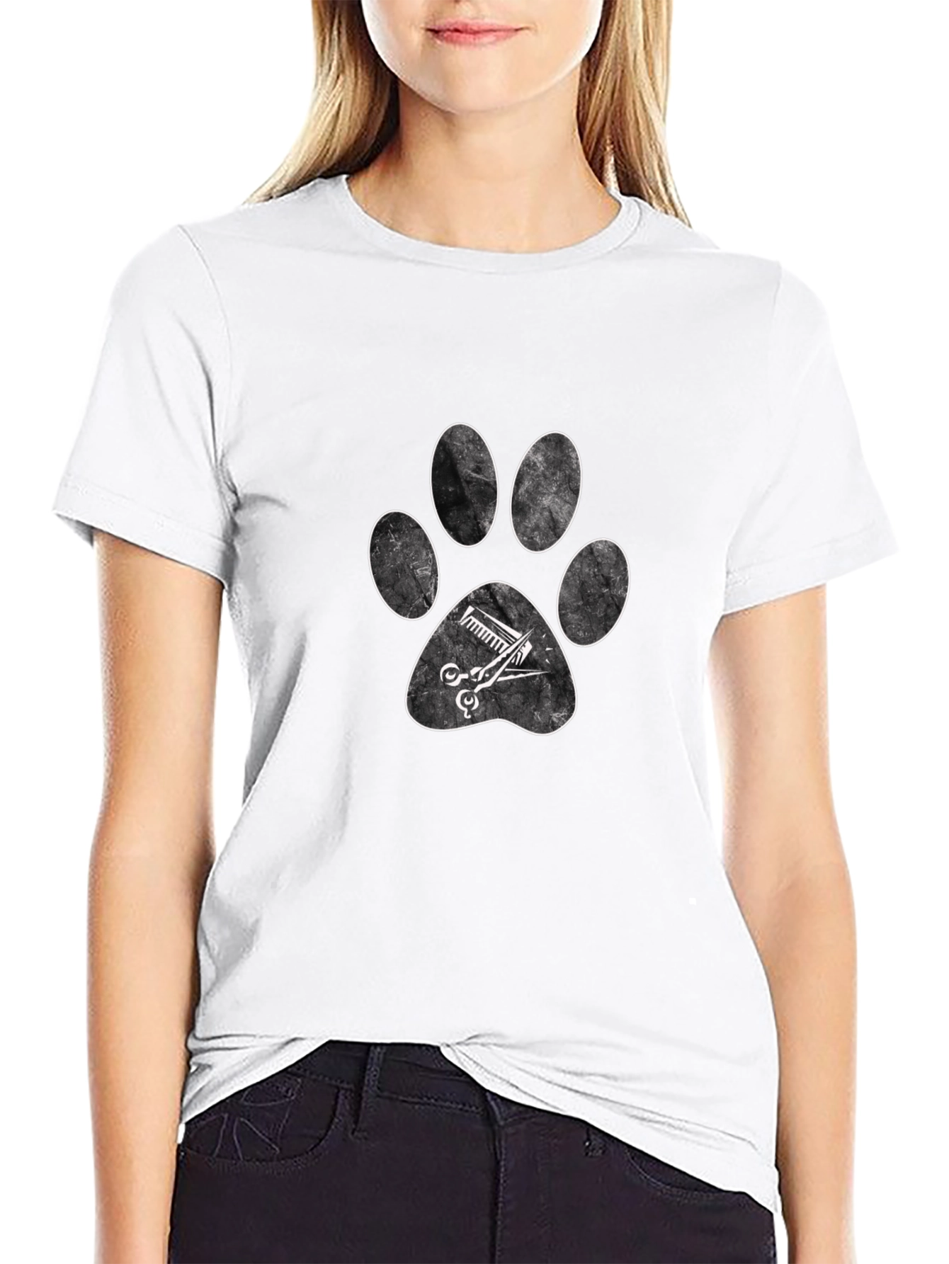 Pet Groomer Paw Print T-Shirt