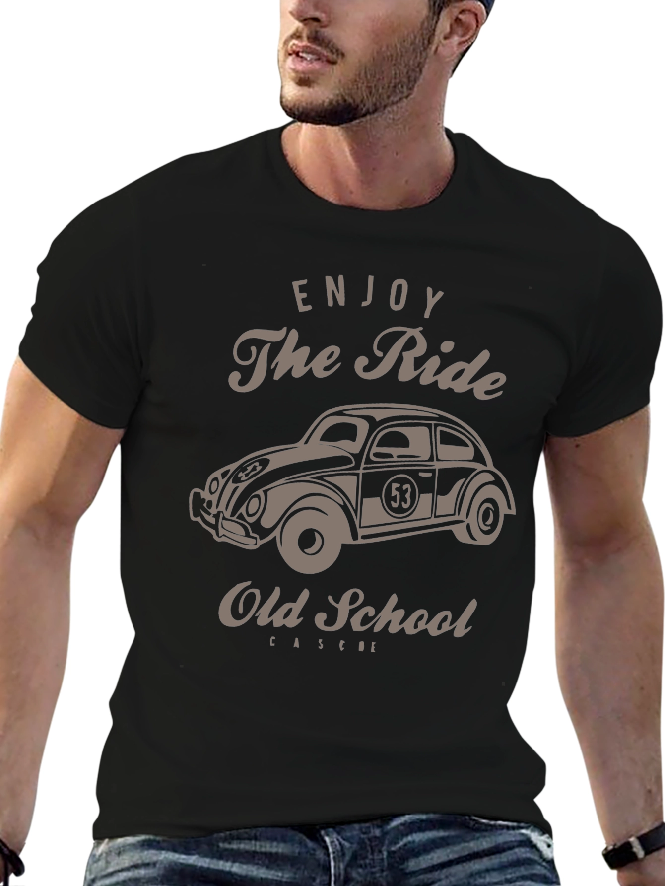 Enjoy The Ride Old School Car Graphic T-Shirt