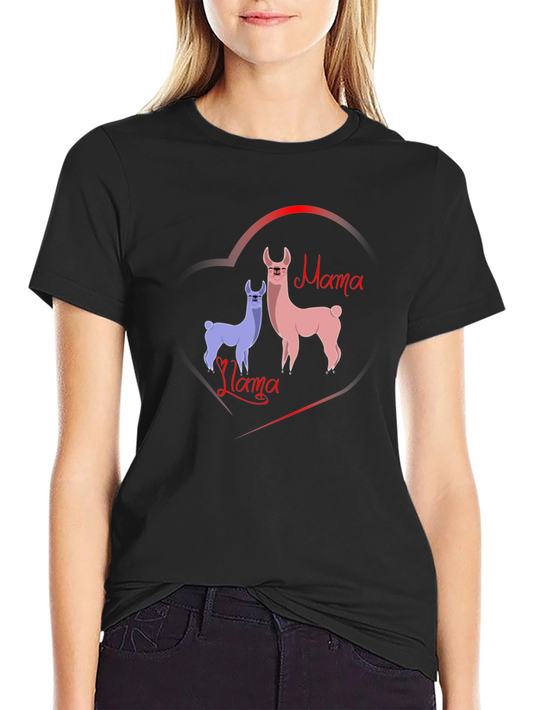 Mama Llama T-Shirt - Cute Cartoon Graphic Tee