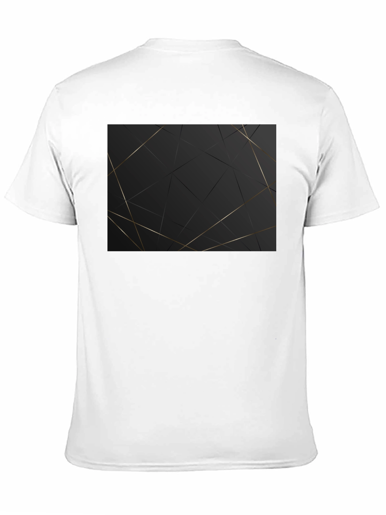 Geometric Gold Line Black T-Shirt