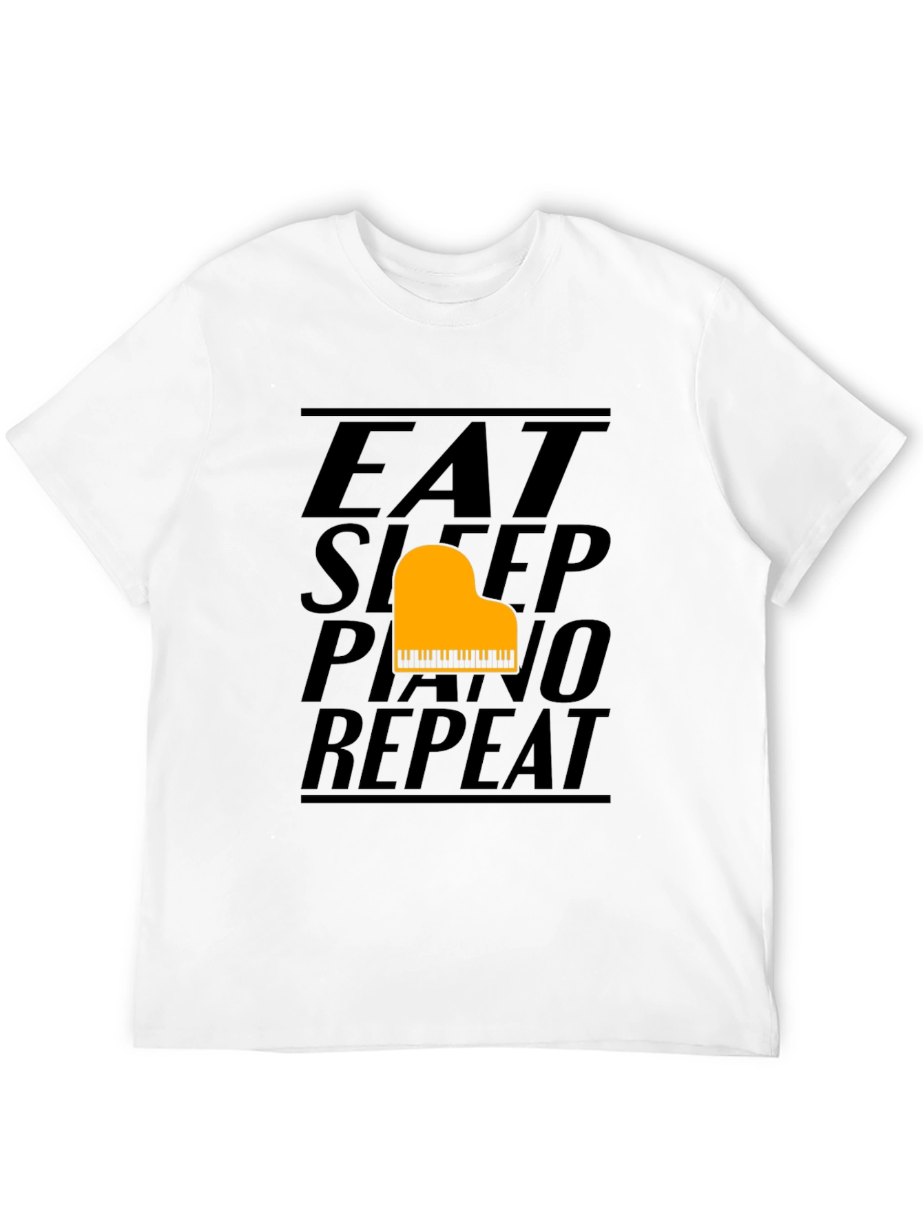 Eat Sleep Piano Repeat Black T-Shirt