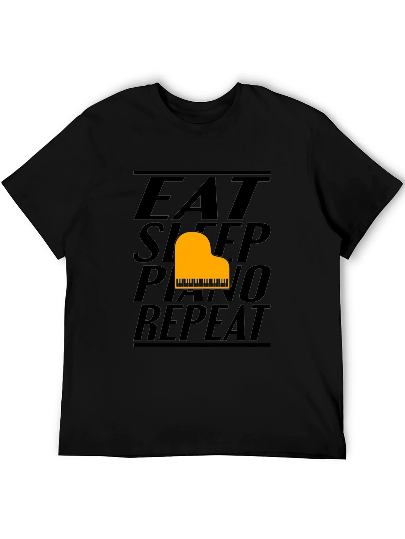 Eat Sleep Piano Repeat Black T-Shirt