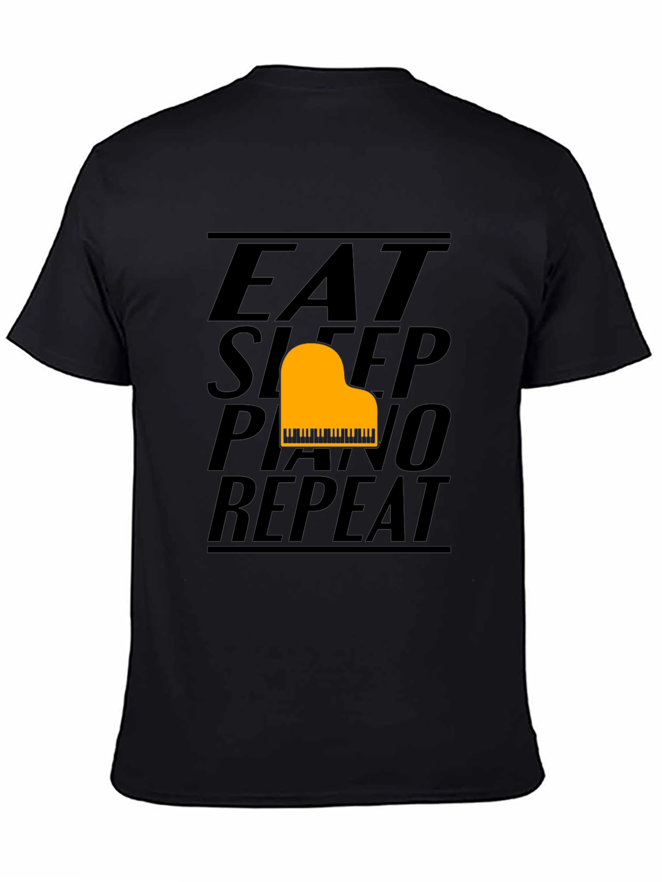 Eat Sleep Piano Repeat Black T-Shirt