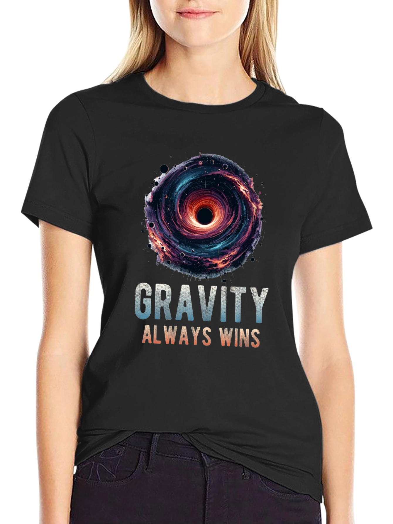 Gravity Always Wins Black Hole Graphic T-Shirt