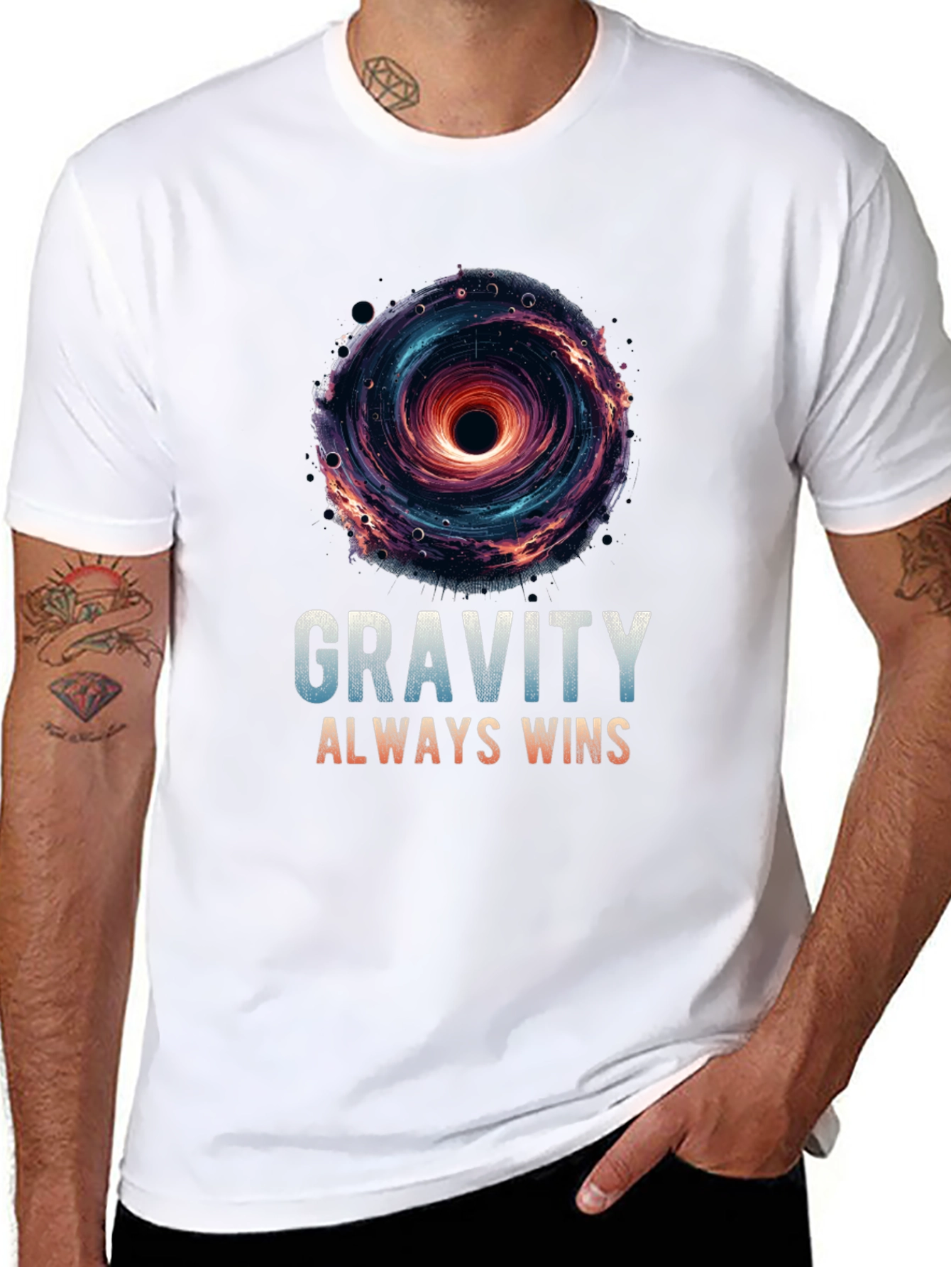Gravity Always Wins Black Hole Graphic T-Shirt