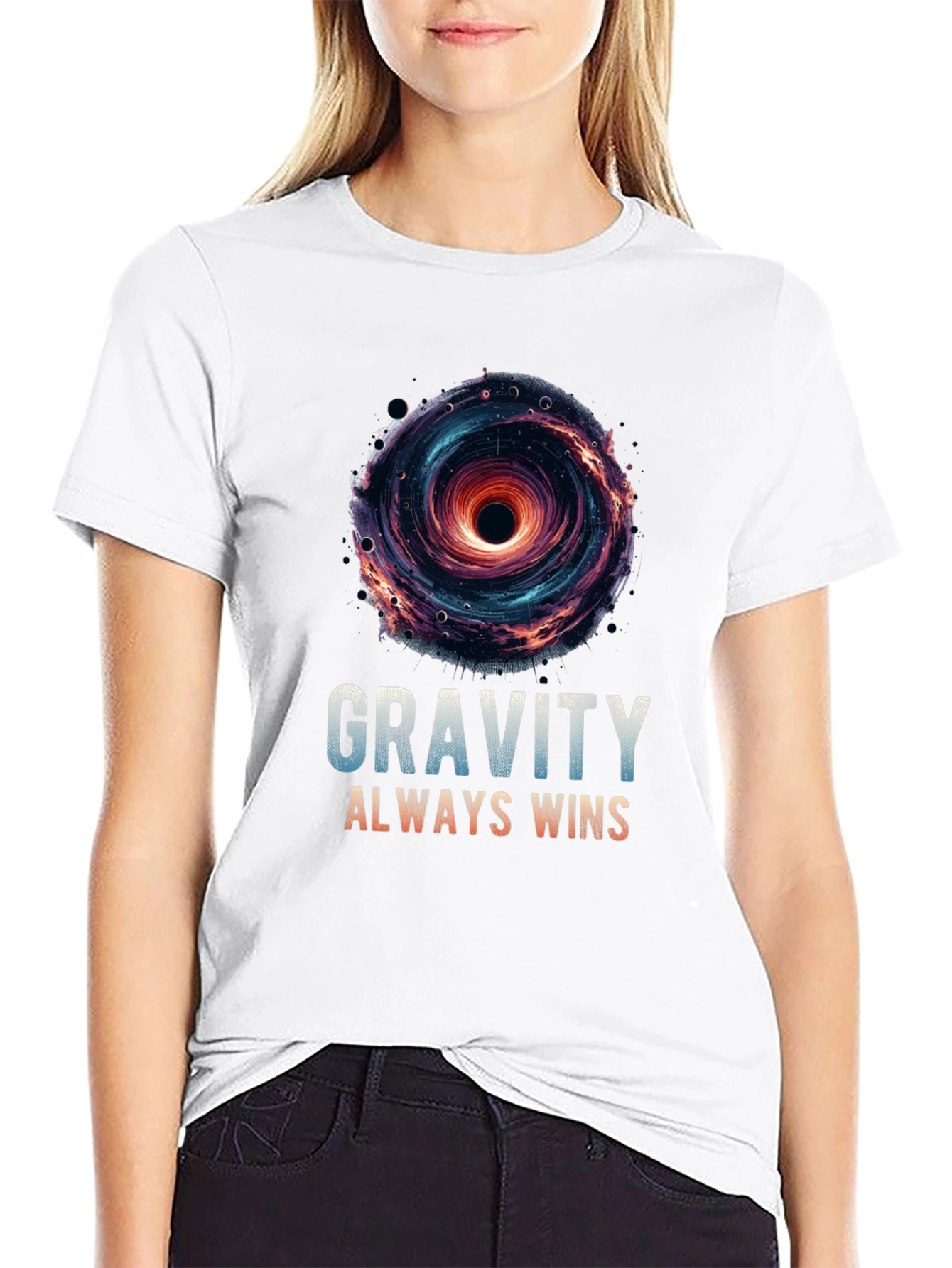 Gravity Always Wins Black Hole Graphic T-Shirt