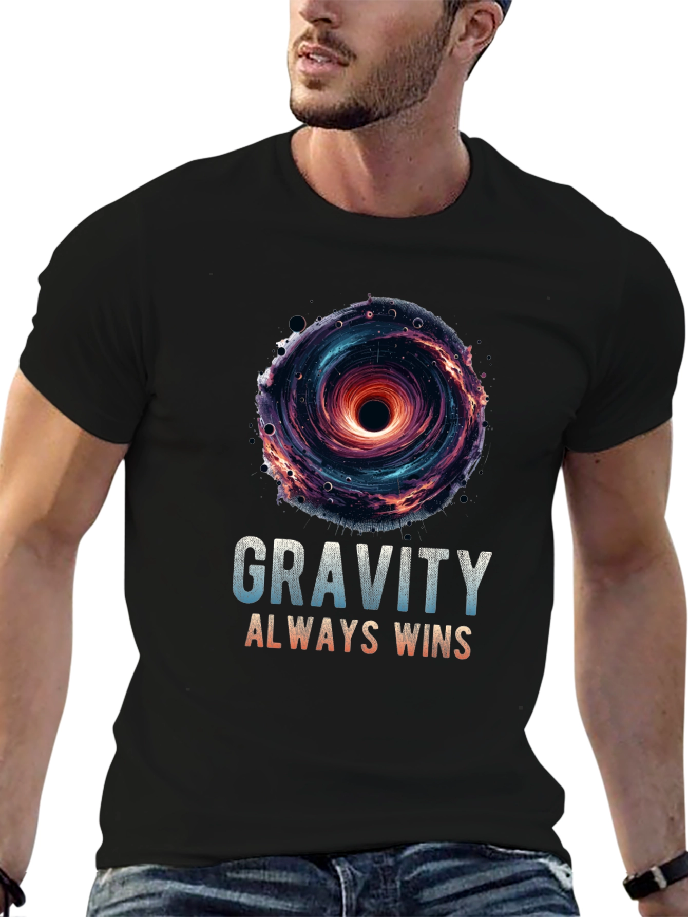 Gravity Always Wins Black Hole Graphic T-Shirt