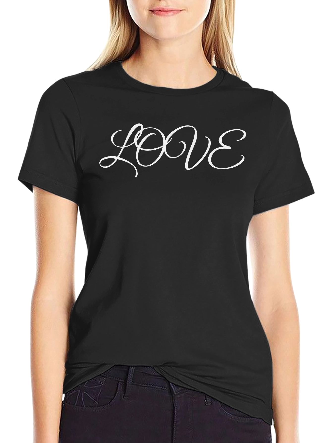 Love Script Black T-Shirt