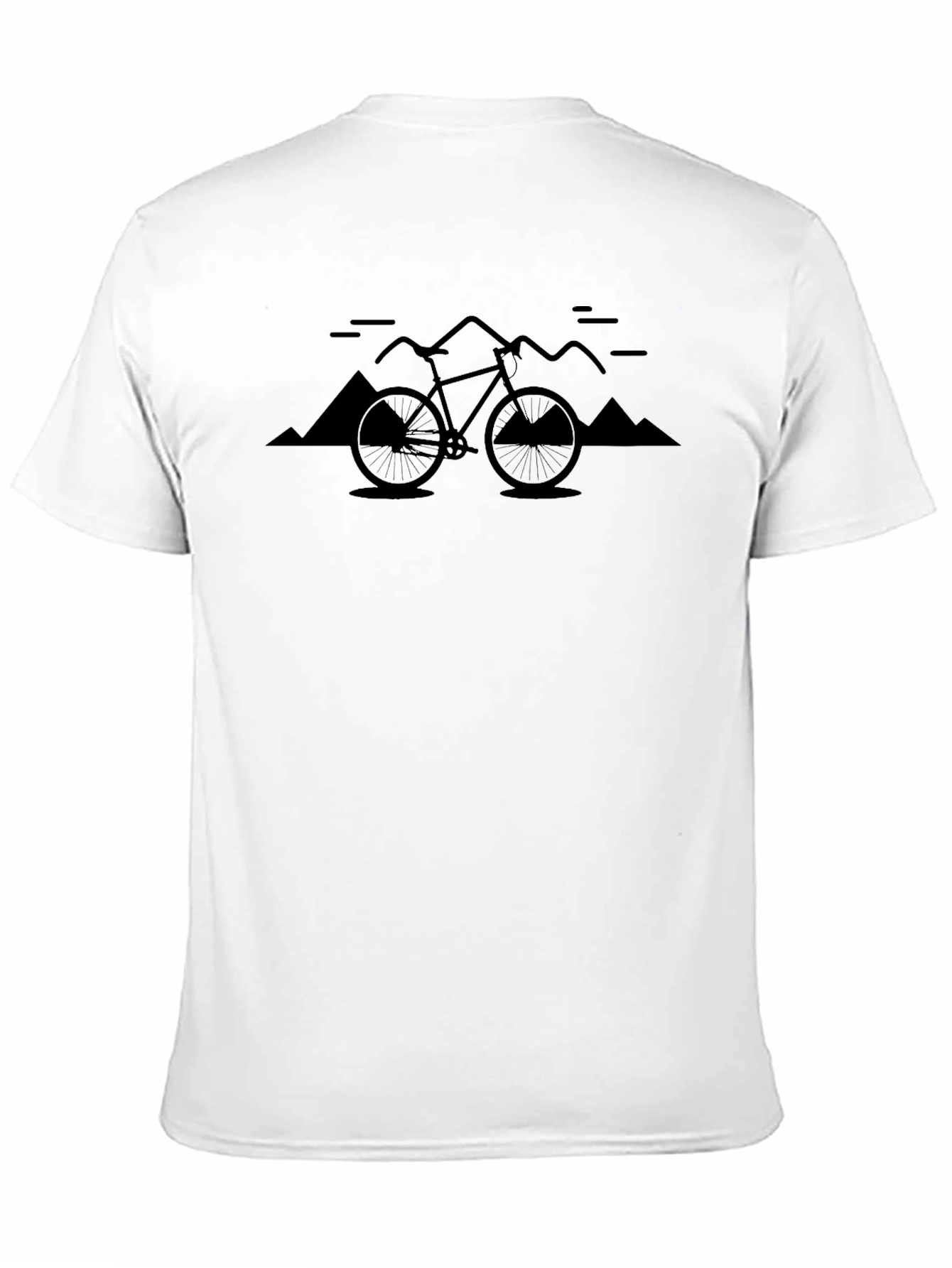 Mountain Bike Graphic Tee - Black Cotton Casual Shirt
