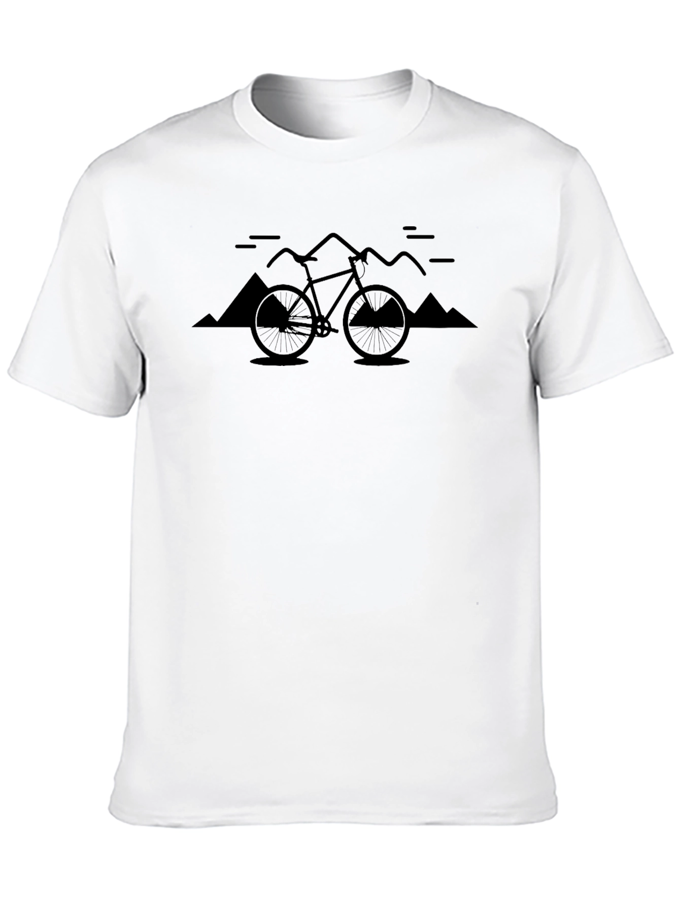 Mountain Bike Graphic Tee - Black Cotton Casual Shirt