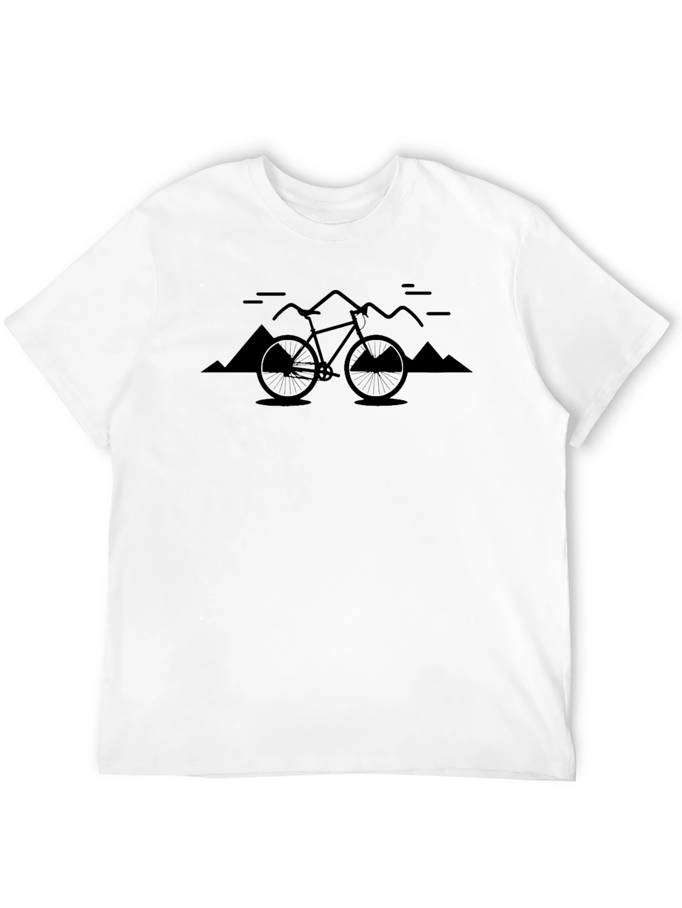 Mountain Bike Graphic Tee - Black Cotton Casual Shirt