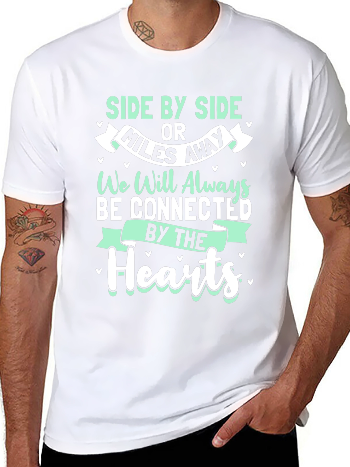 Connected Hearts T-Shirt - Long Distance Friendship Tee