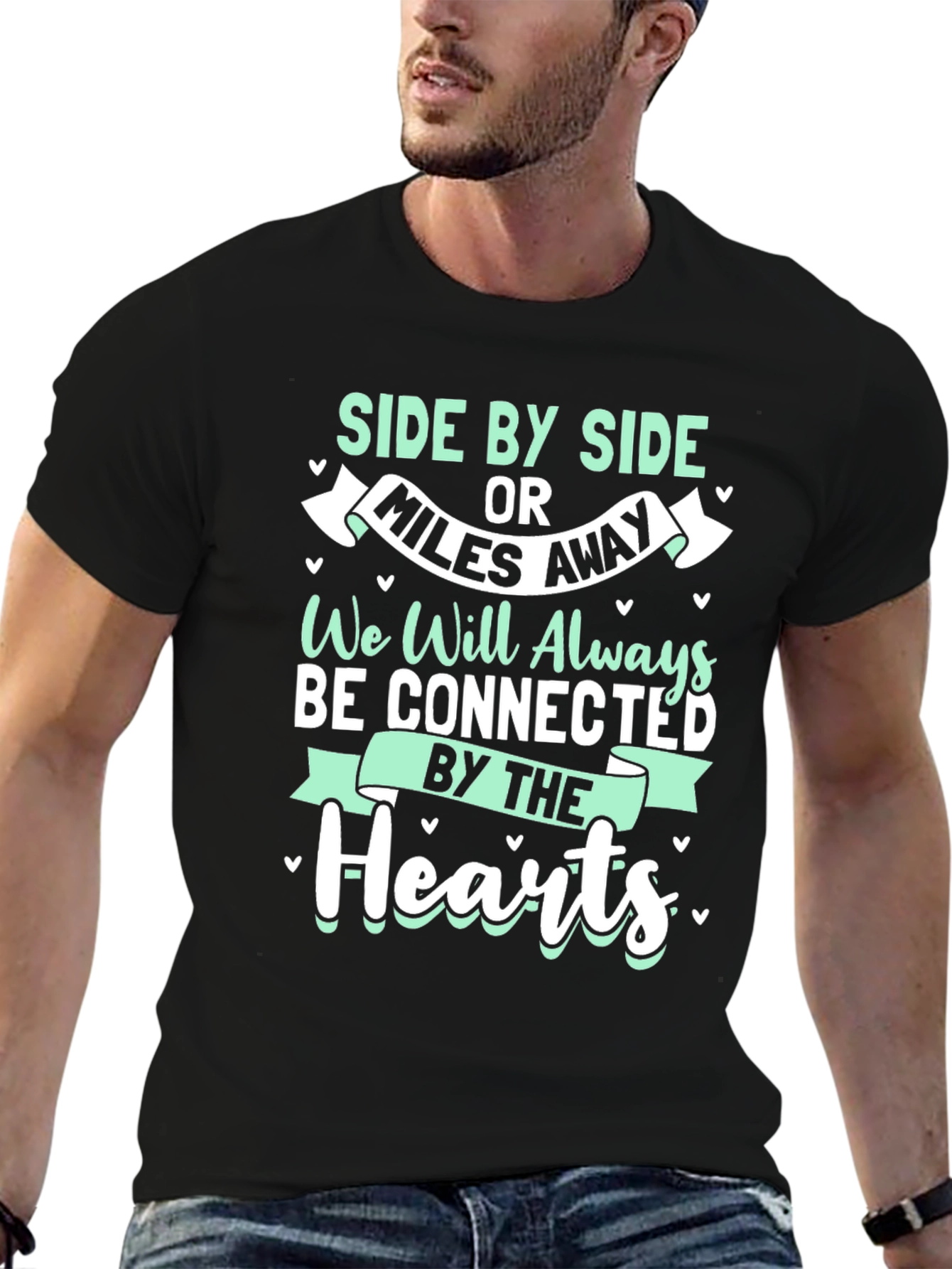 Connected Hearts T-Shirt - Long Distance Friendship Tee