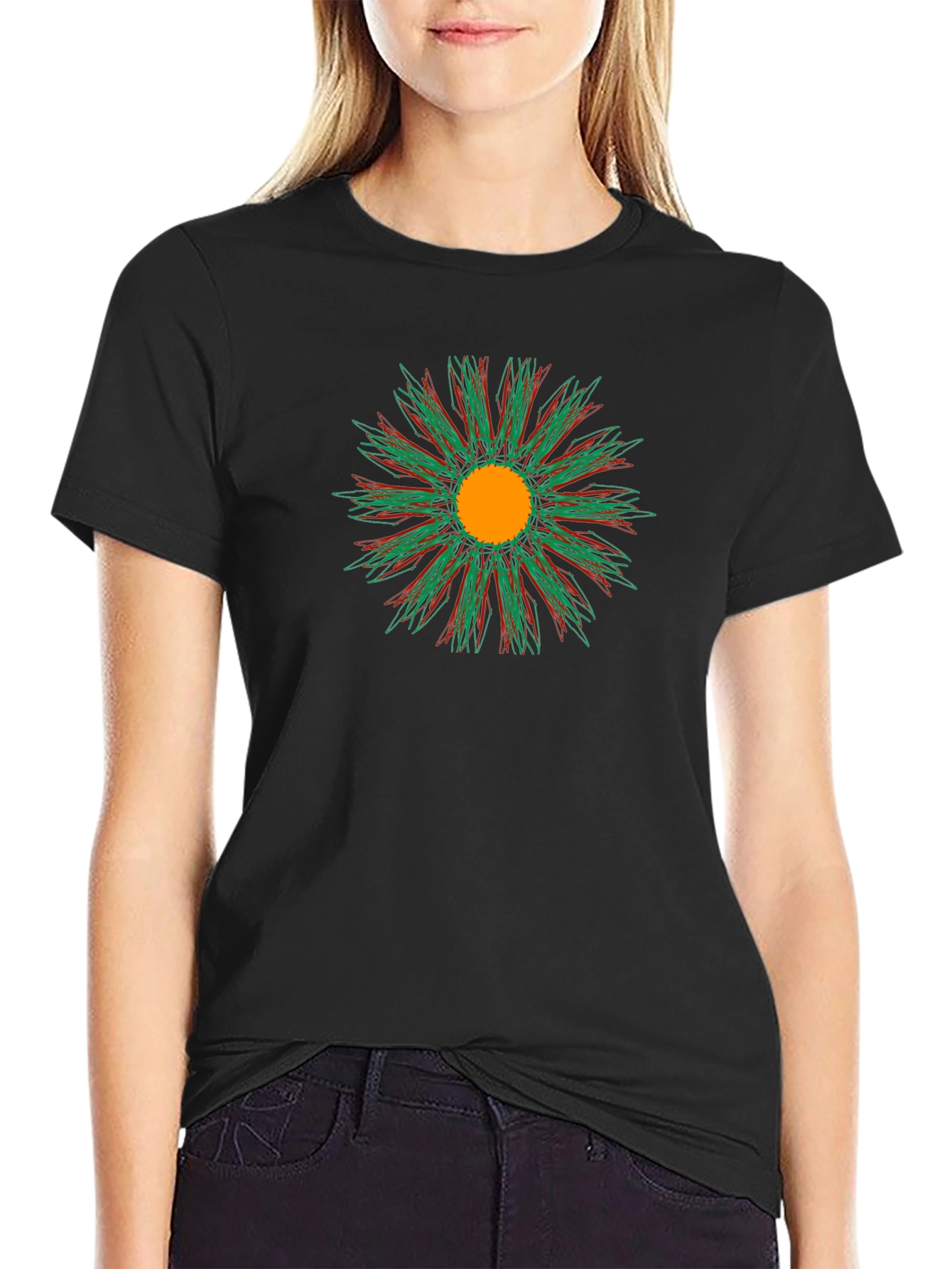 Abstract Floral Tee - Stylish Comfort
