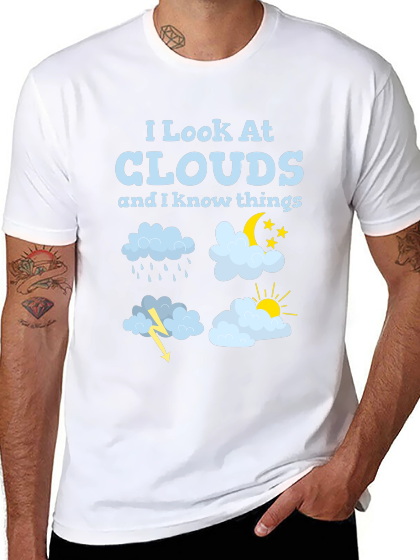 I Look At Clouds T-Shirt Funny Weather Tee