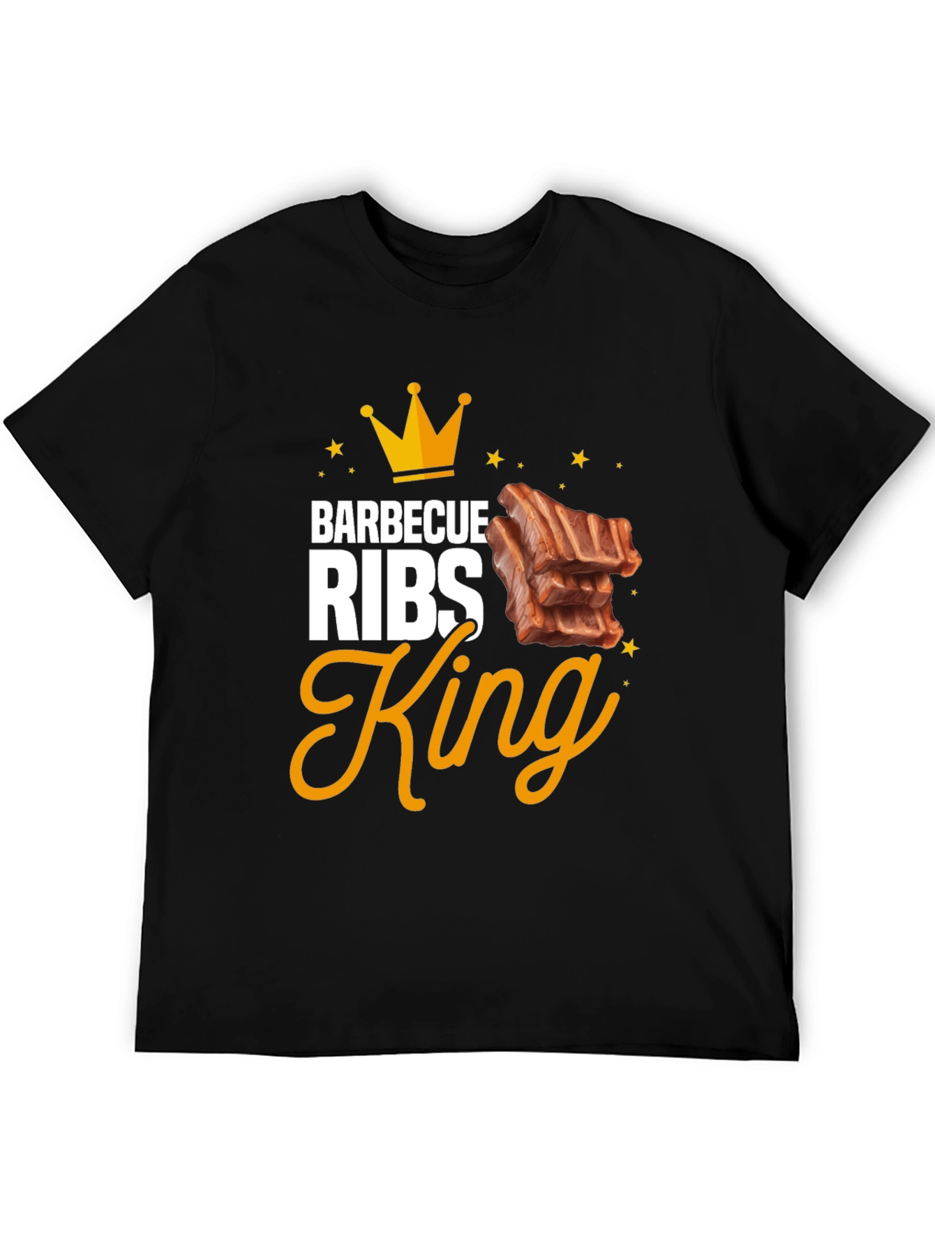 Barbecue Ribs King Graphic T-Shirt - Black