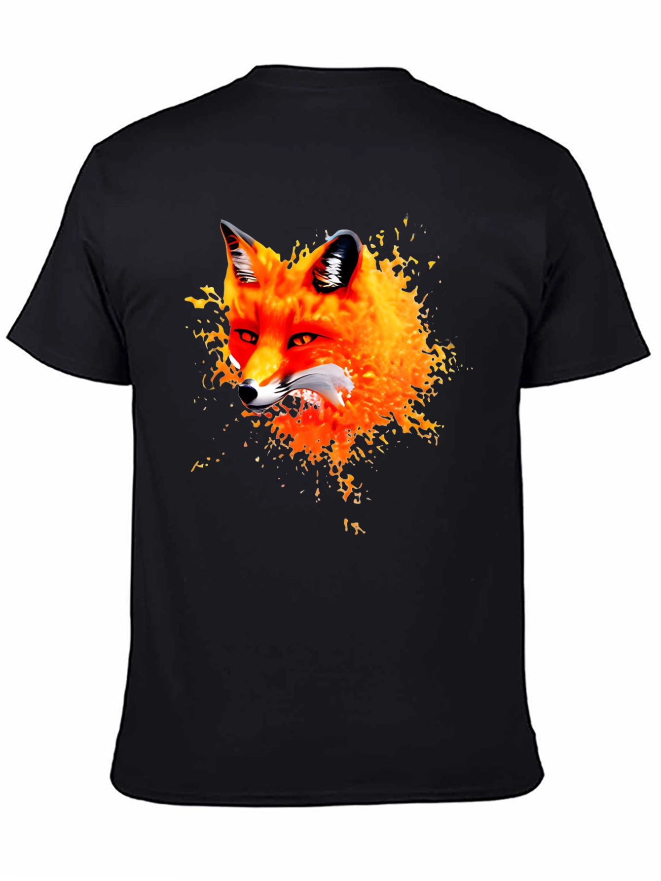 Fox Graphic Black T-Shirt - Artistic Animal Tee