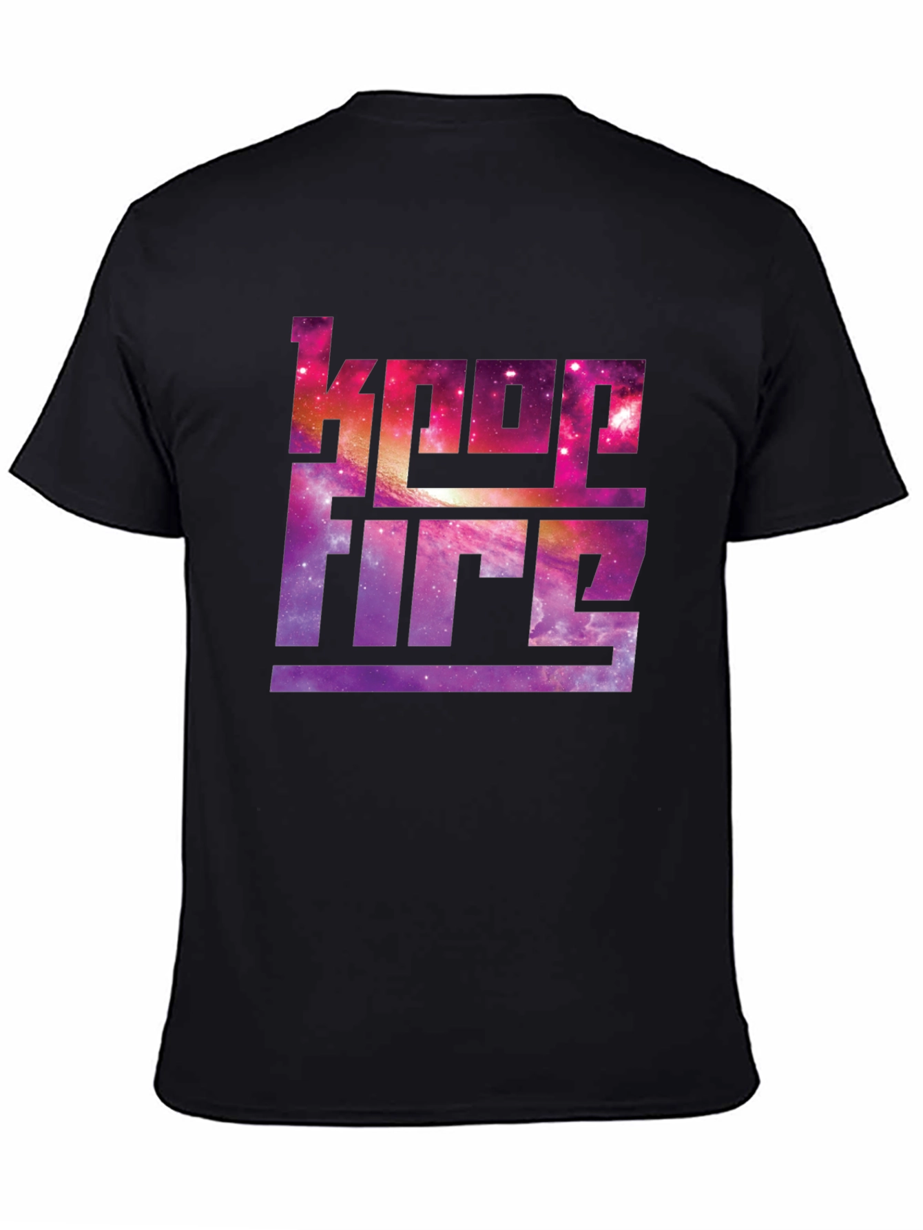 Keep Fire Galaxy Graphic Black T-Shirt
