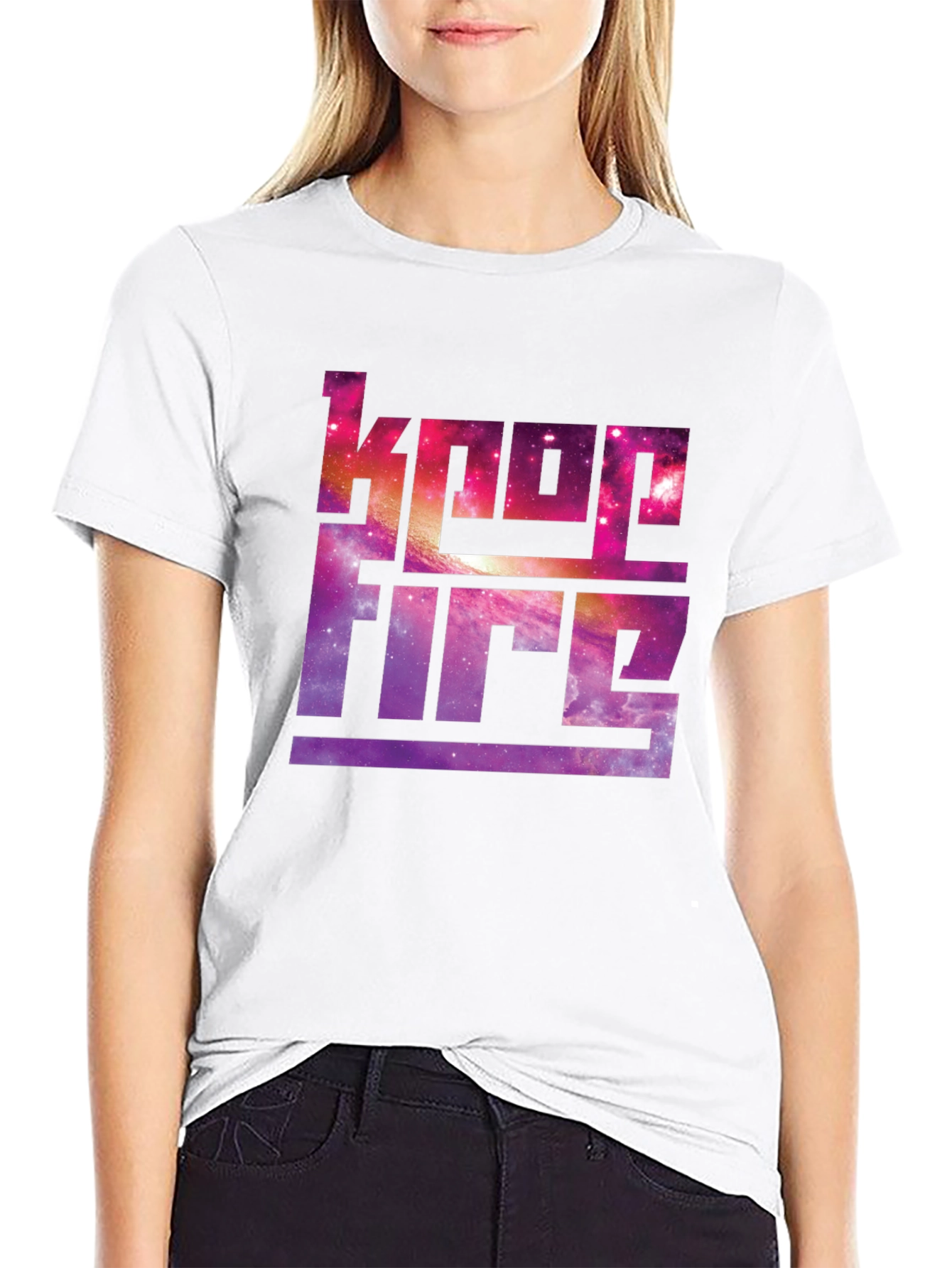 Keep Fire Galaxy Graphic Black T-Shirt