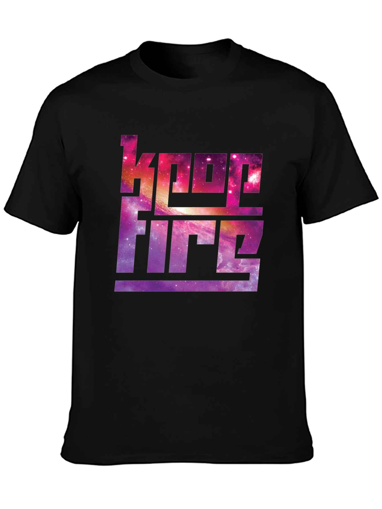 Keep Fire Galaxy Graphic Black T-Shirt