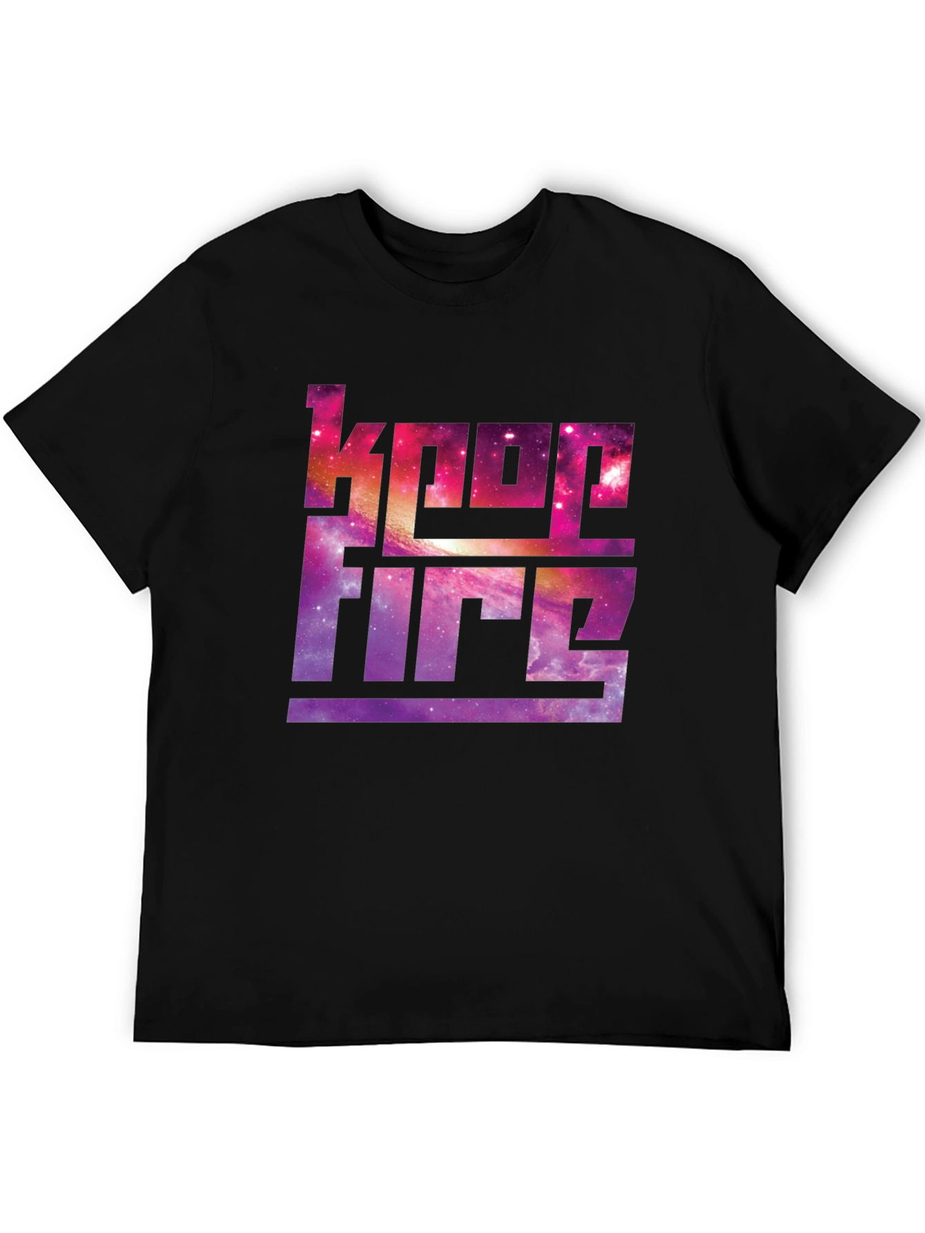 Keep Fire Galaxy Graphic Black T-Shirt