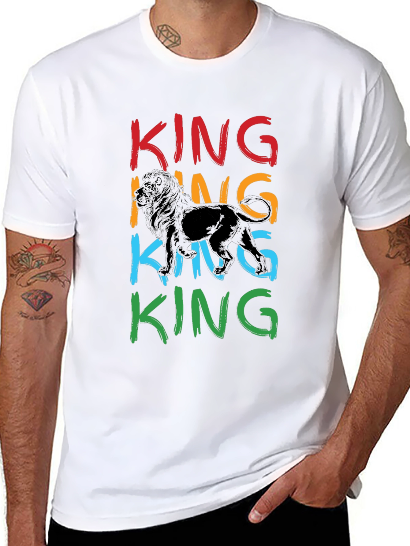 King Lion Graphic Print Mens T-Shirt