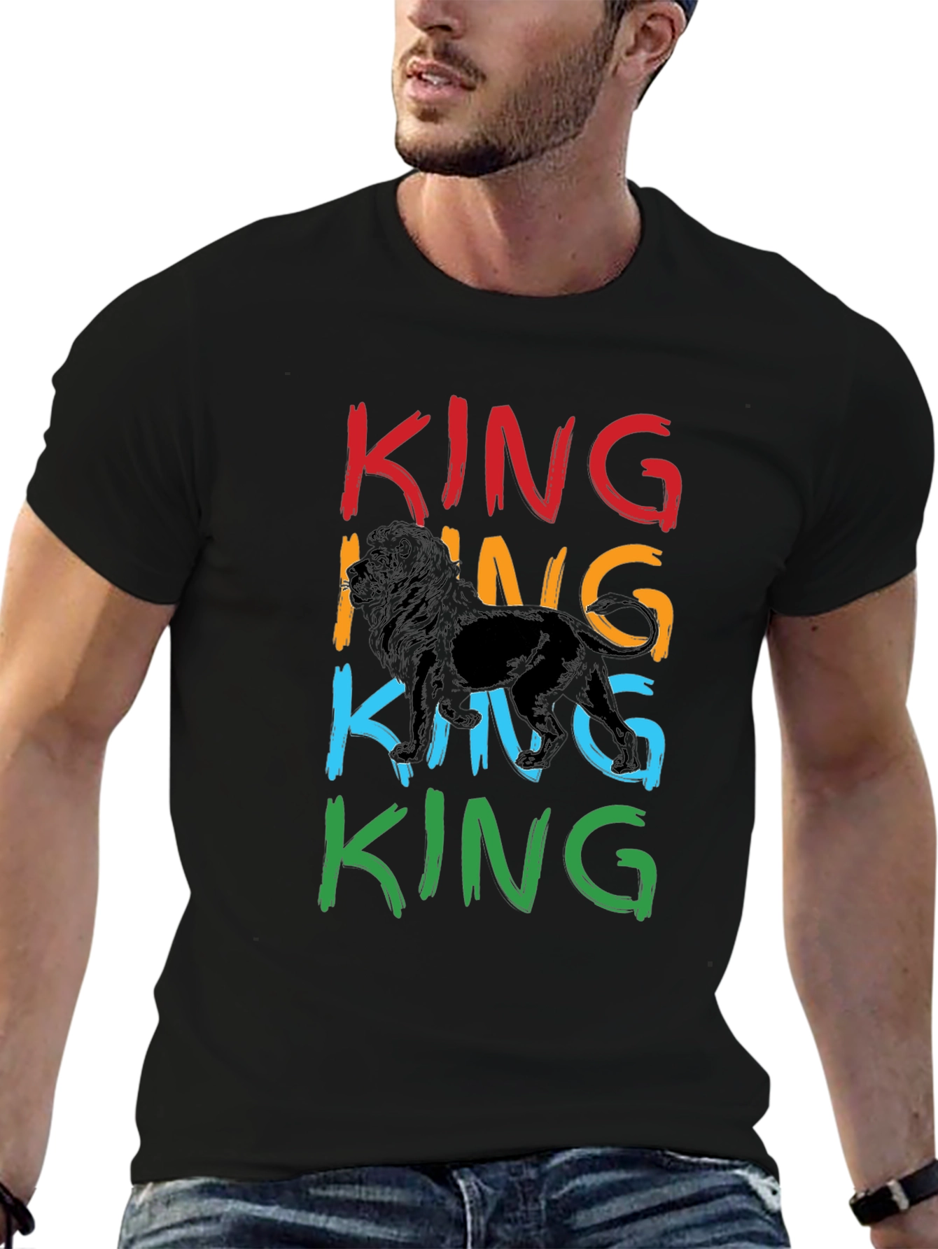 King Lion Graphic Print Mens T-Shirt