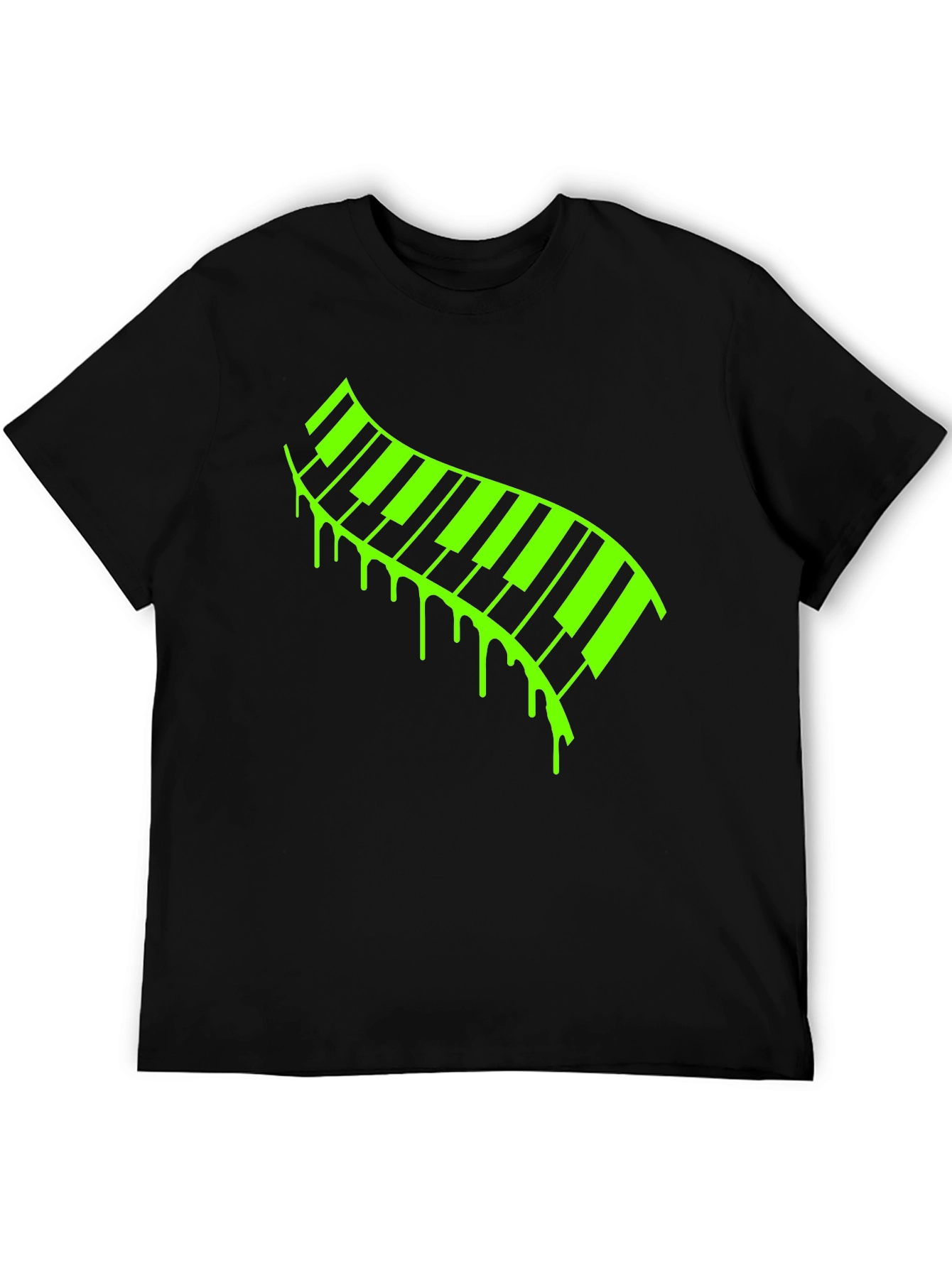 Neon Drip Piano Keys T-Shirt - Musical Style