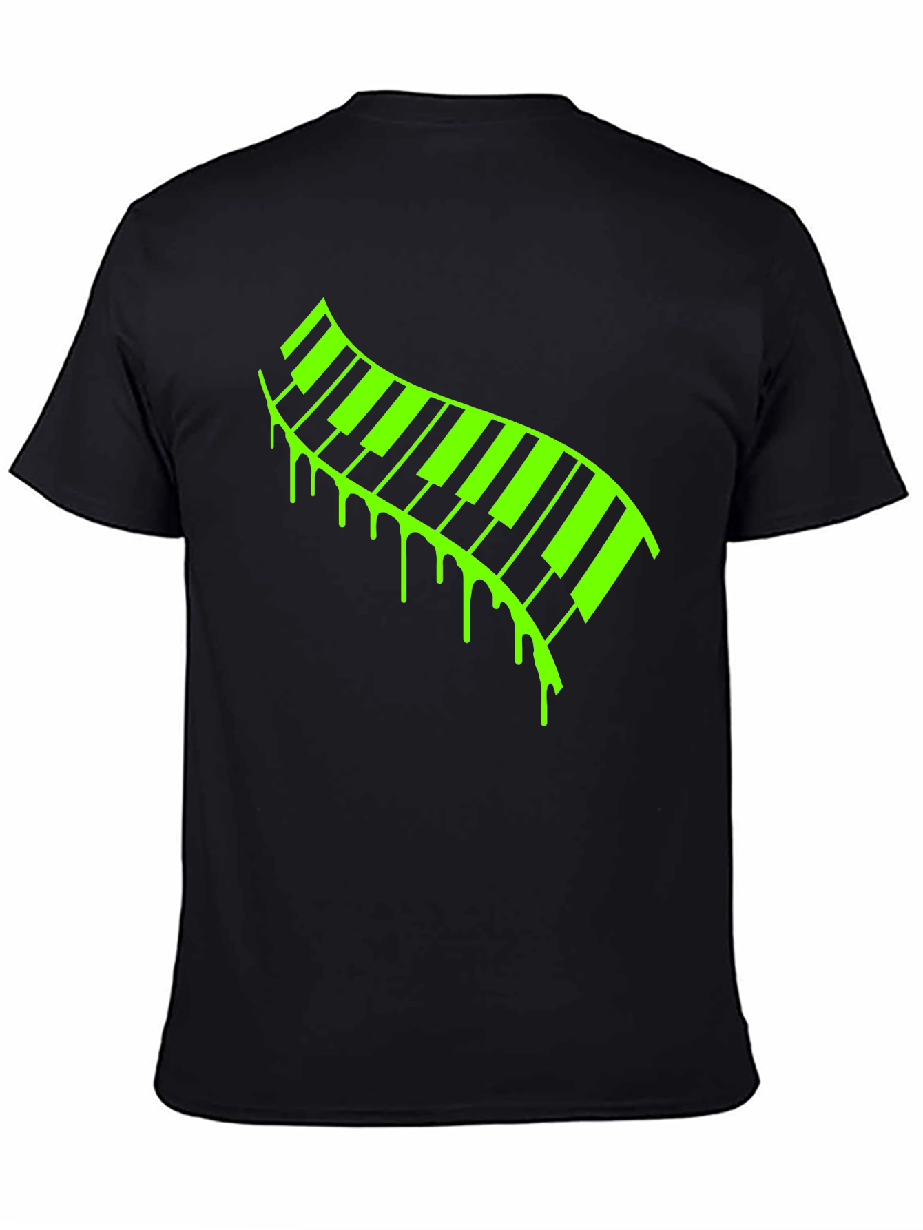 Neon Drip Piano Keys T-Shirt - Musical Style