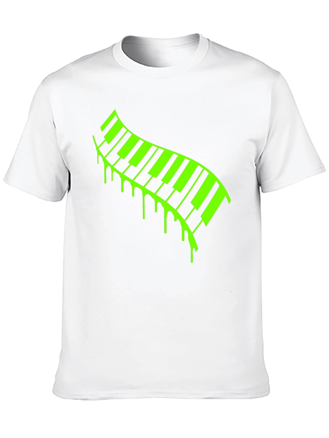 Neon Drip Piano Keys T-Shirt - Musical Style