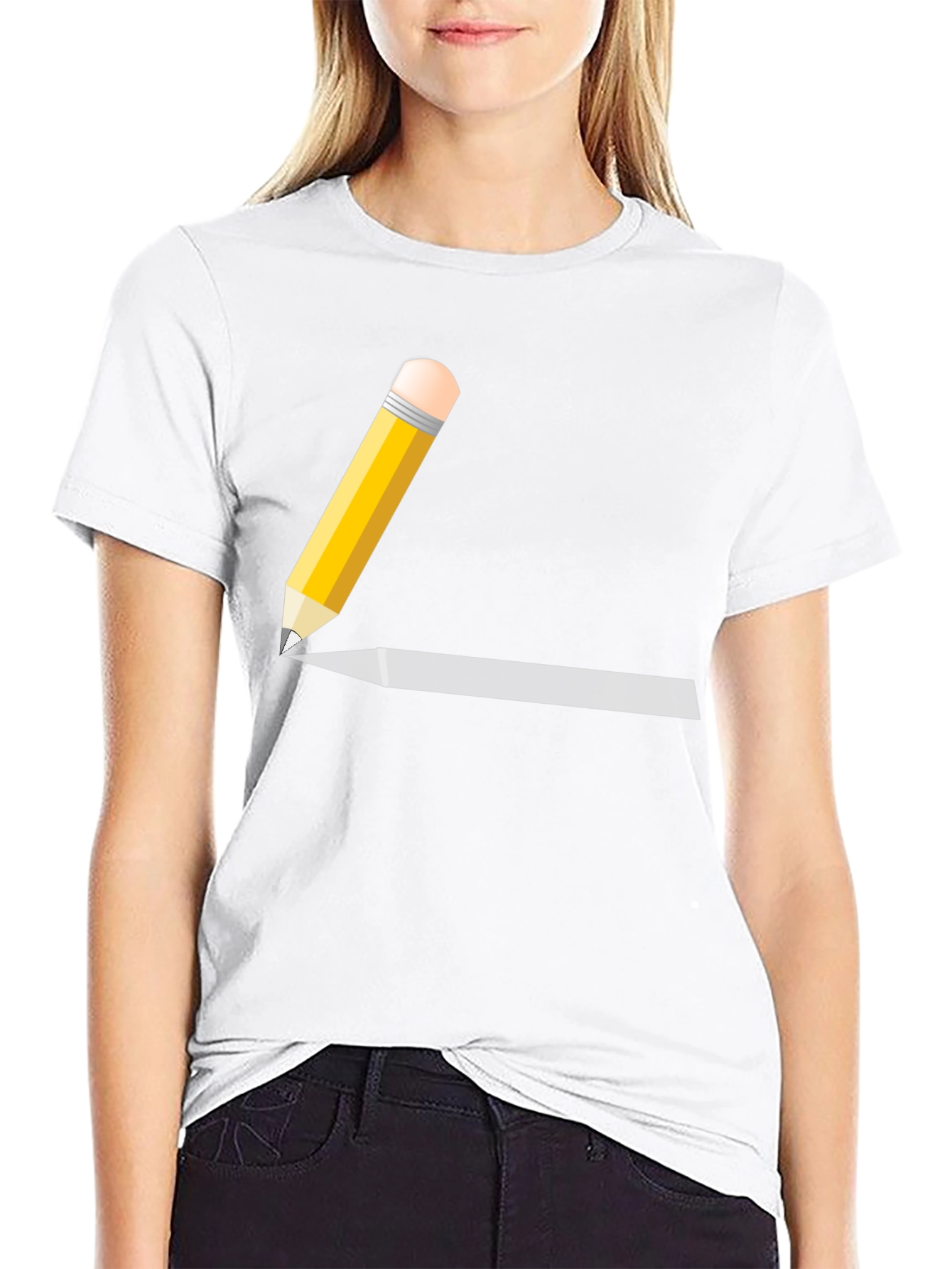 Pencil Graphic Black T-Shirt - Artsy Style