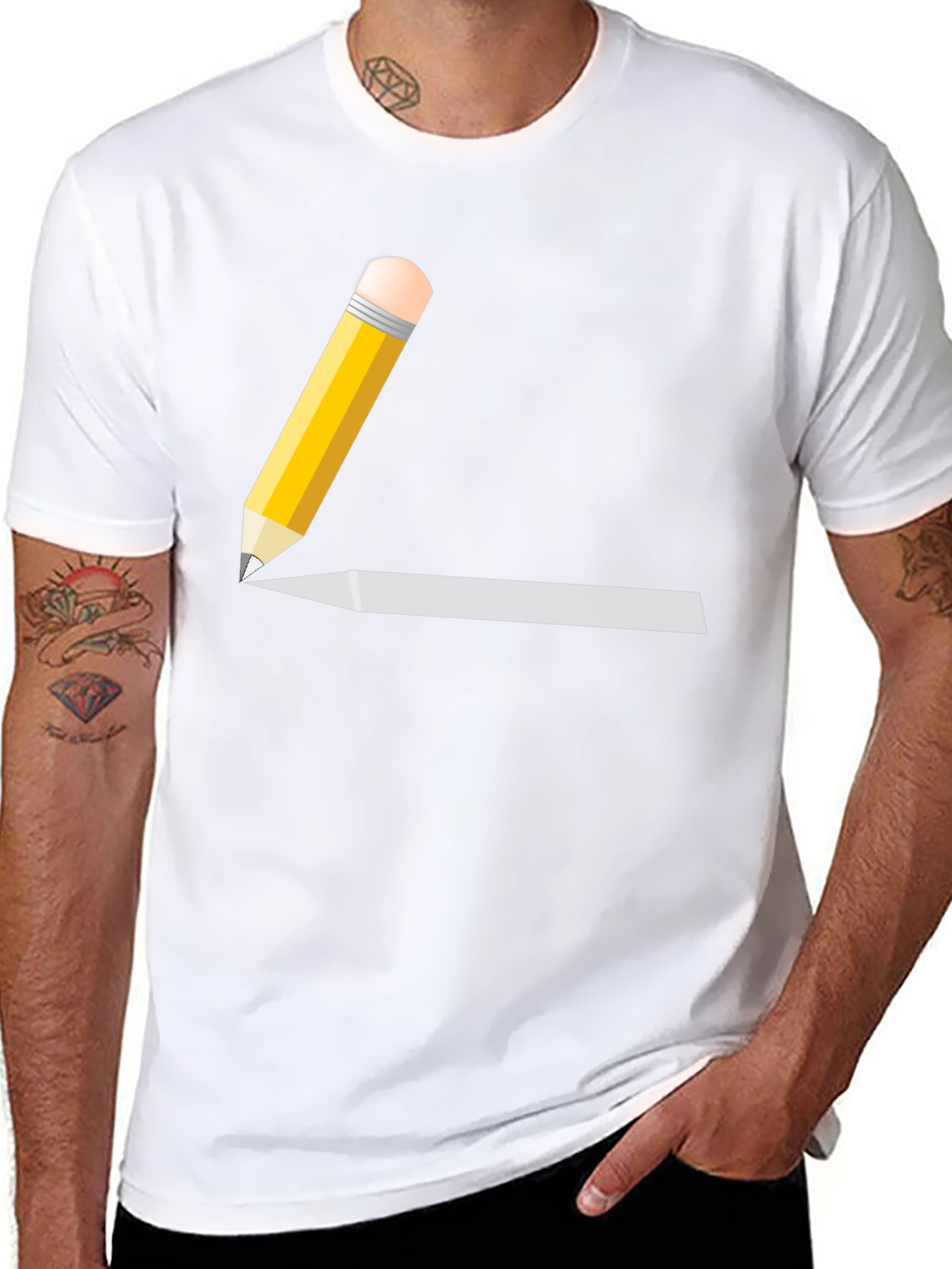 Pencil Graphic Black T-Shirt - Artsy Style