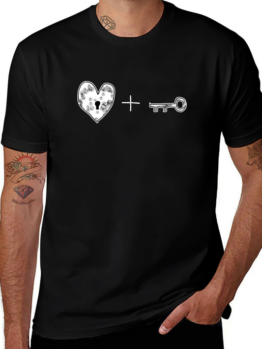 Heart Lock and Key Graphic Tee - Unlock Your Style!