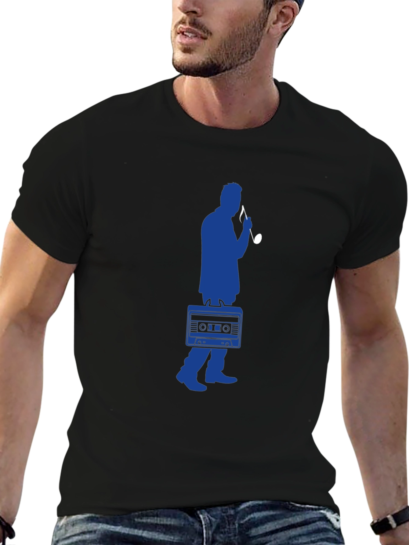 Retro Music Lover Tee - Cassette Player Graphic T-Shirt