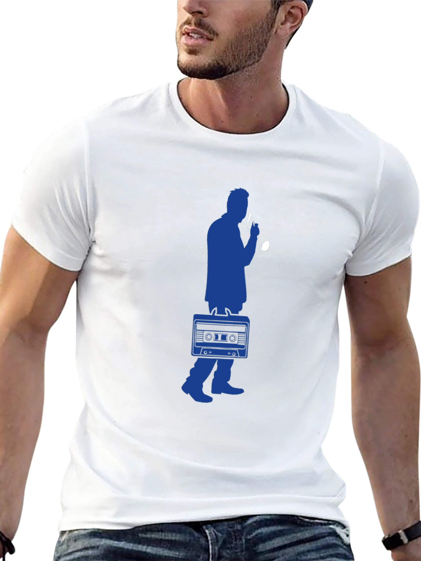 Retro Music Lover Tee - Cassette Player Graphic T-Shirt