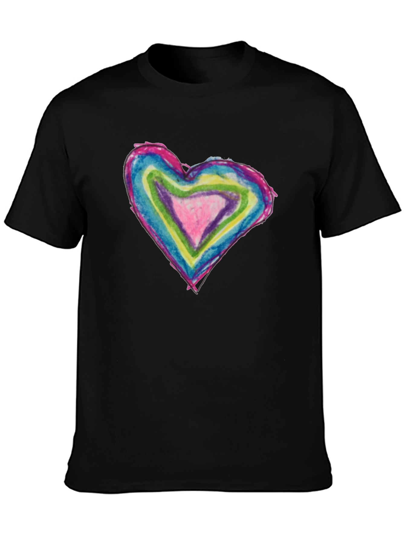 Rainbow Heart Tee - Unique Graphic T-Shirt