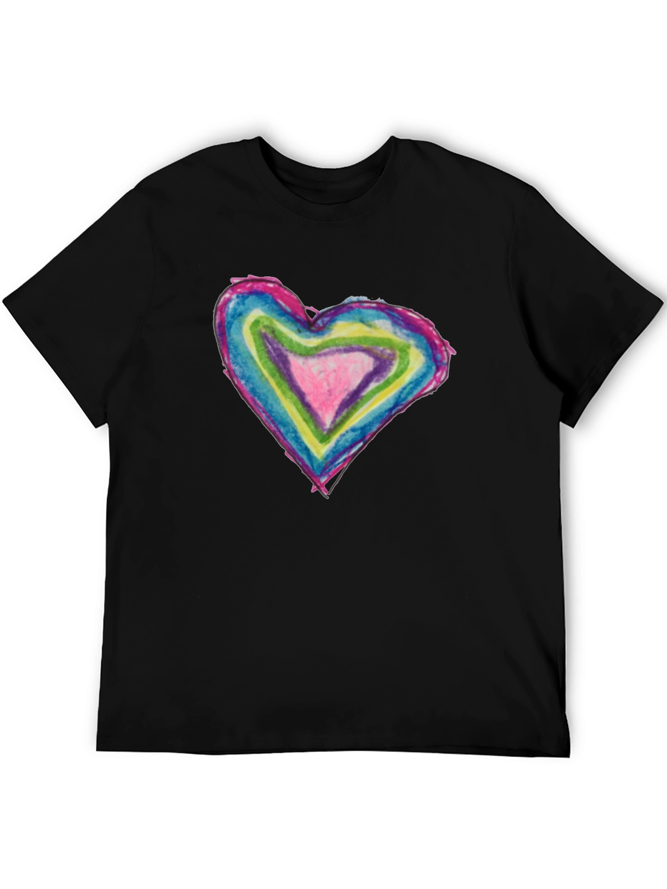 Rainbow Heart Tee - Unique Graphic T-Shirt