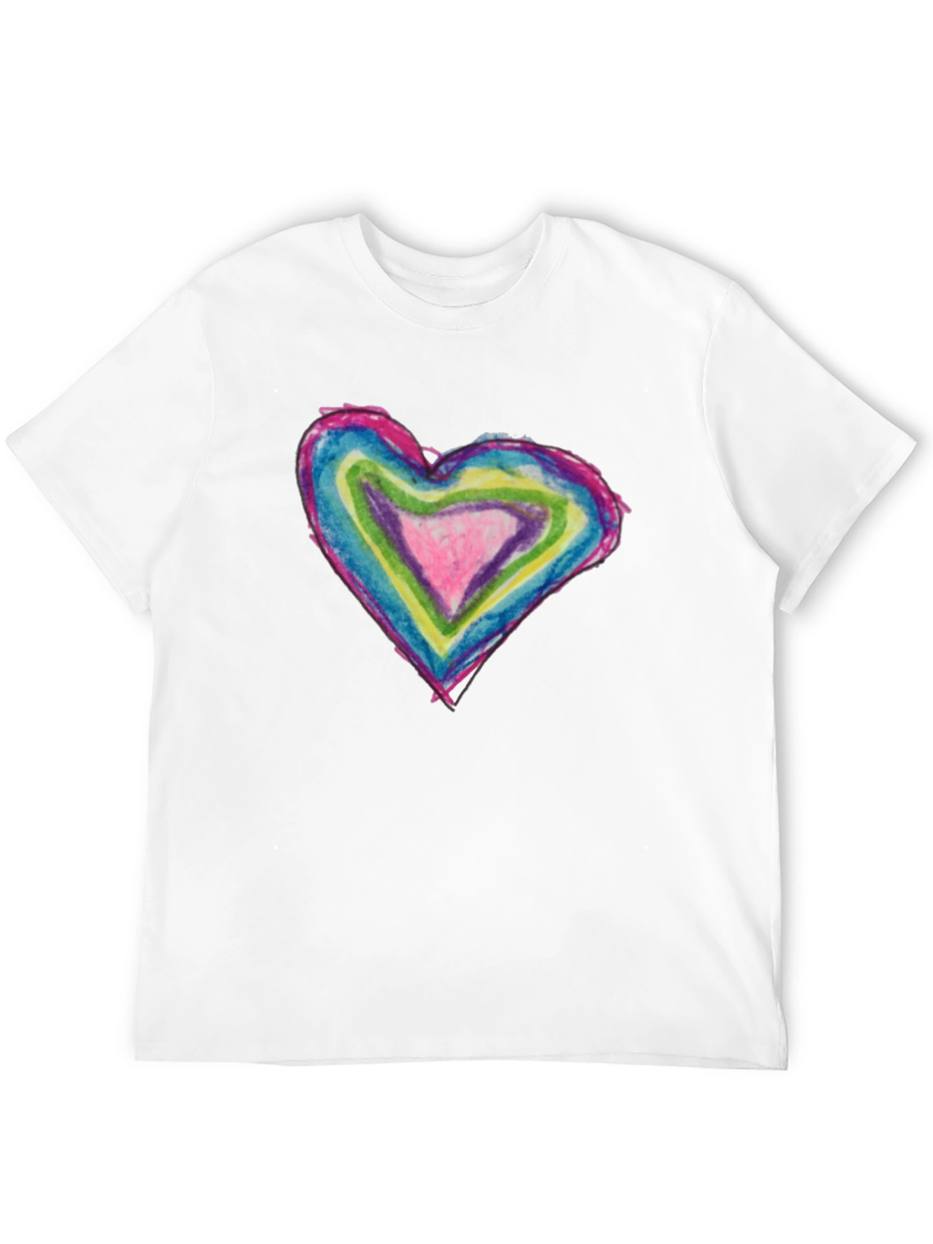 Rainbow Heart Tee - Unique Graphic T-Shirt
