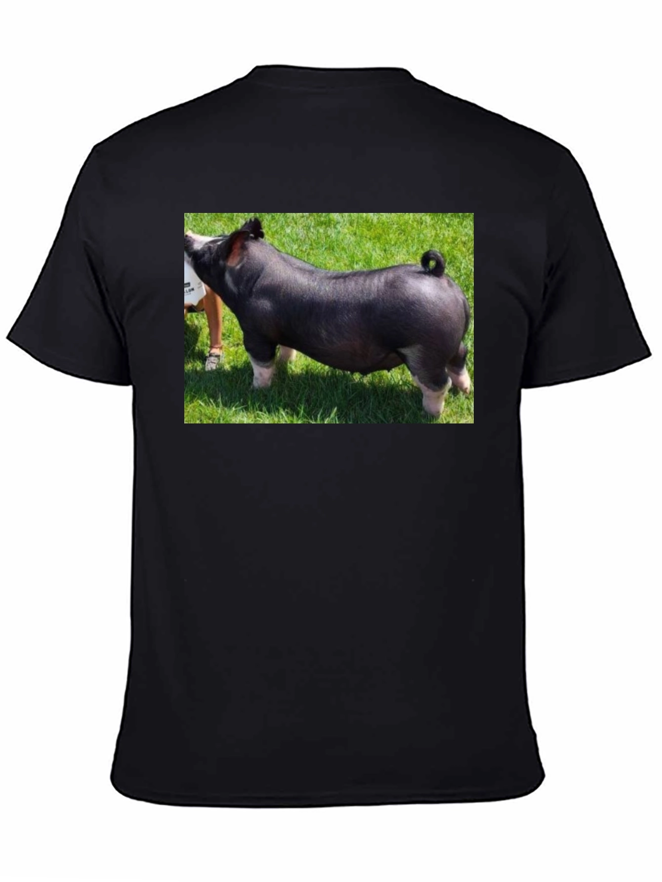 Black T-Shirt with Pig Graphic Tee