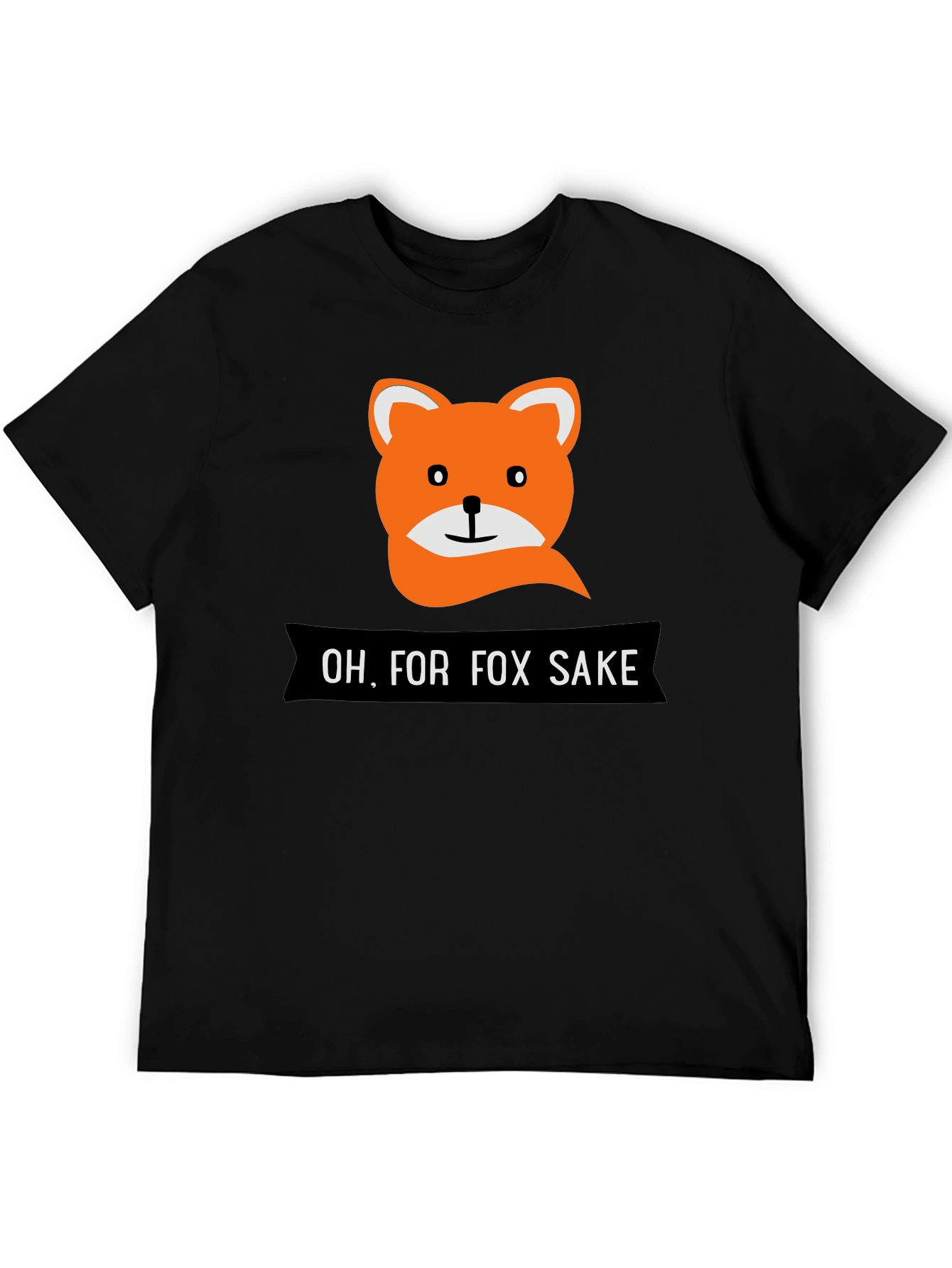 Funny Fox Sake Graphic T-Shirt - Mens Black Tee