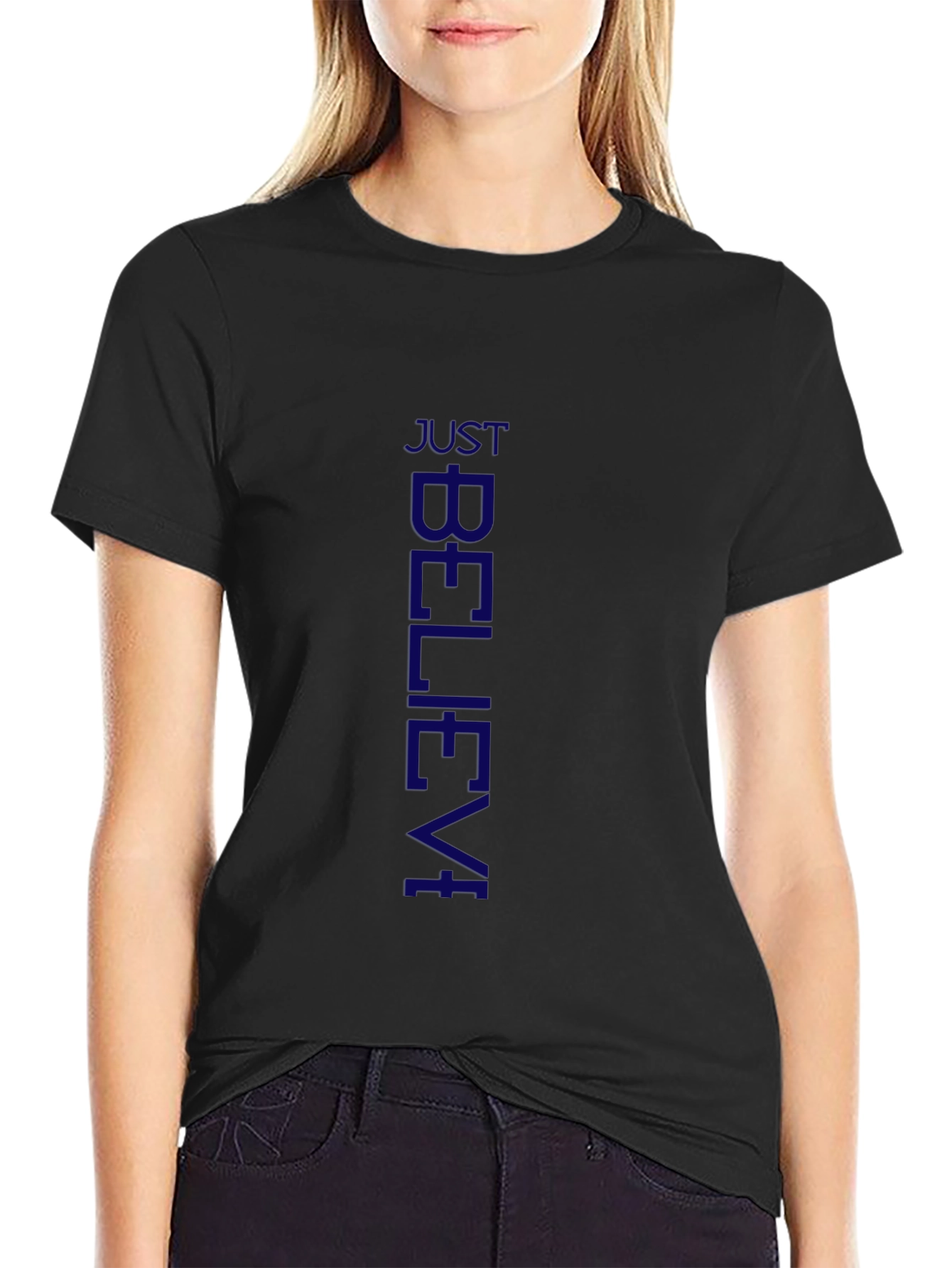 Just Believe Mens Black T-Shirt