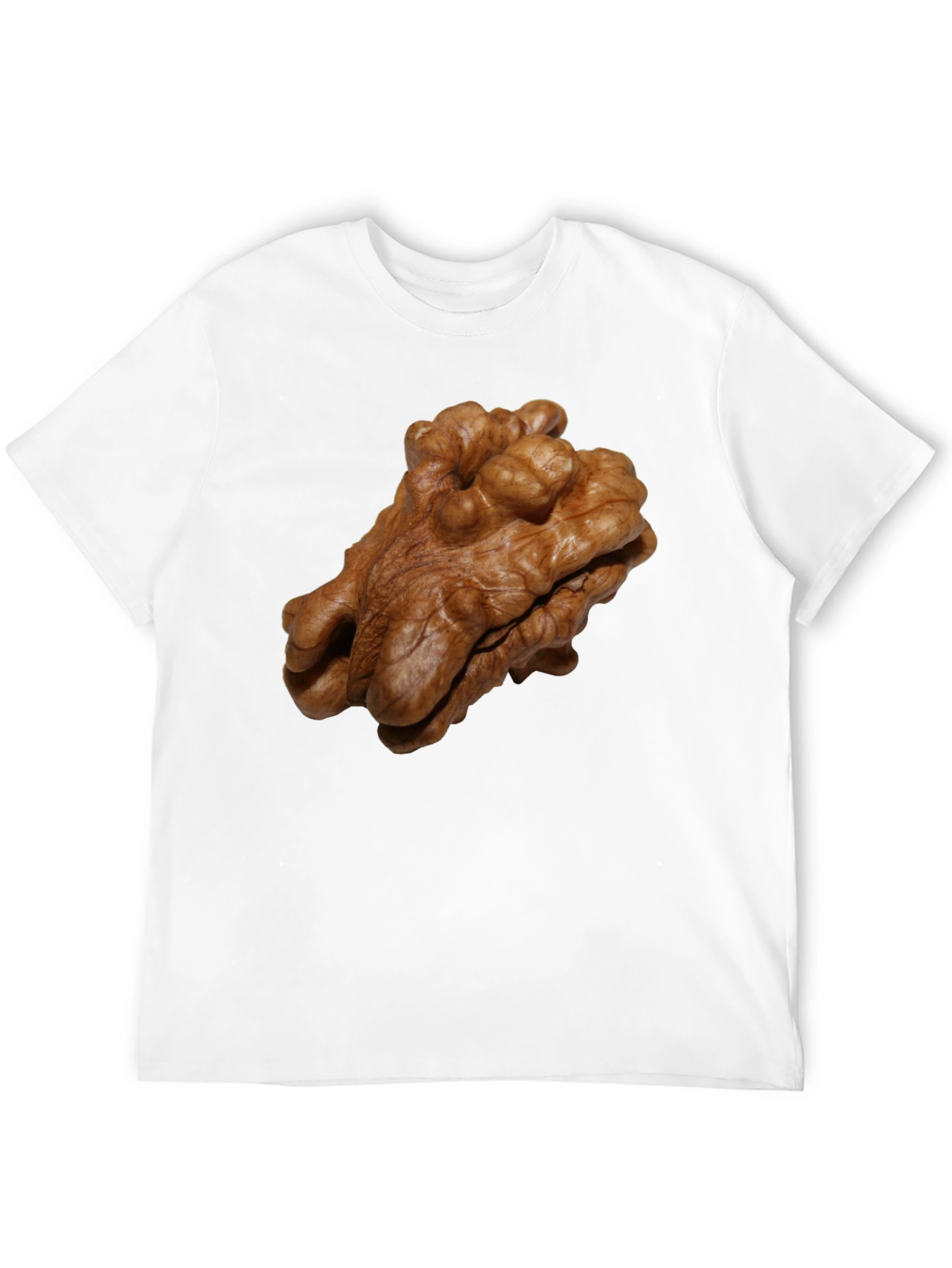 Walnut Print Black T-Shirt - Unique Nut Design