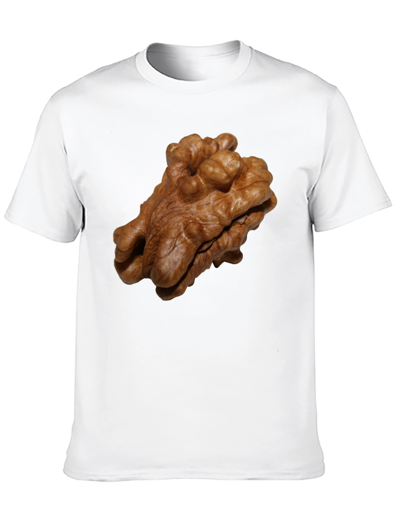 Walnut Print Black T-Shirt - Unique Nut Design
