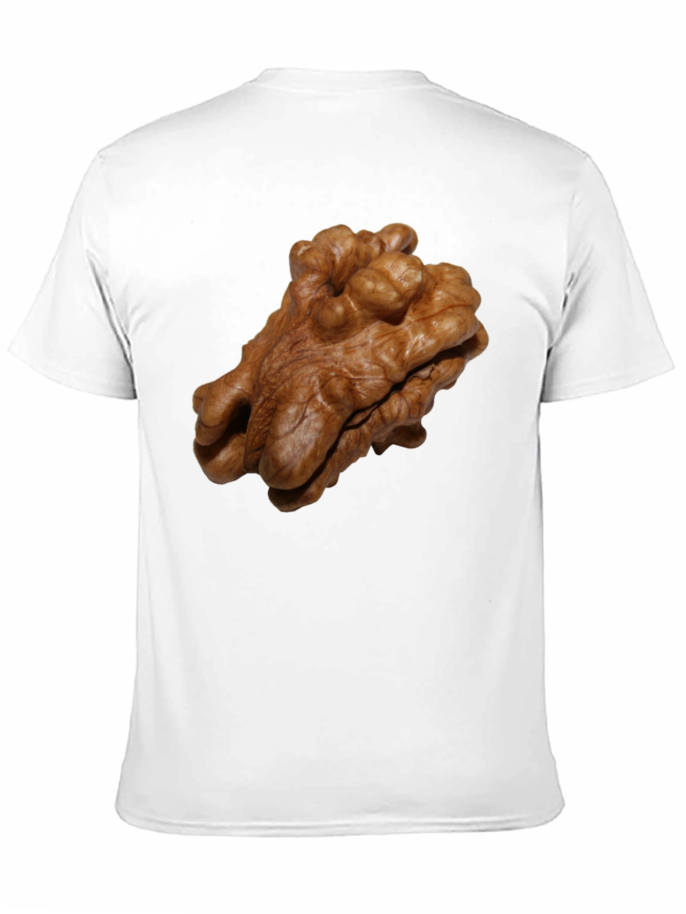 Walnut Print Black T-Shirt - Unique Nut Design