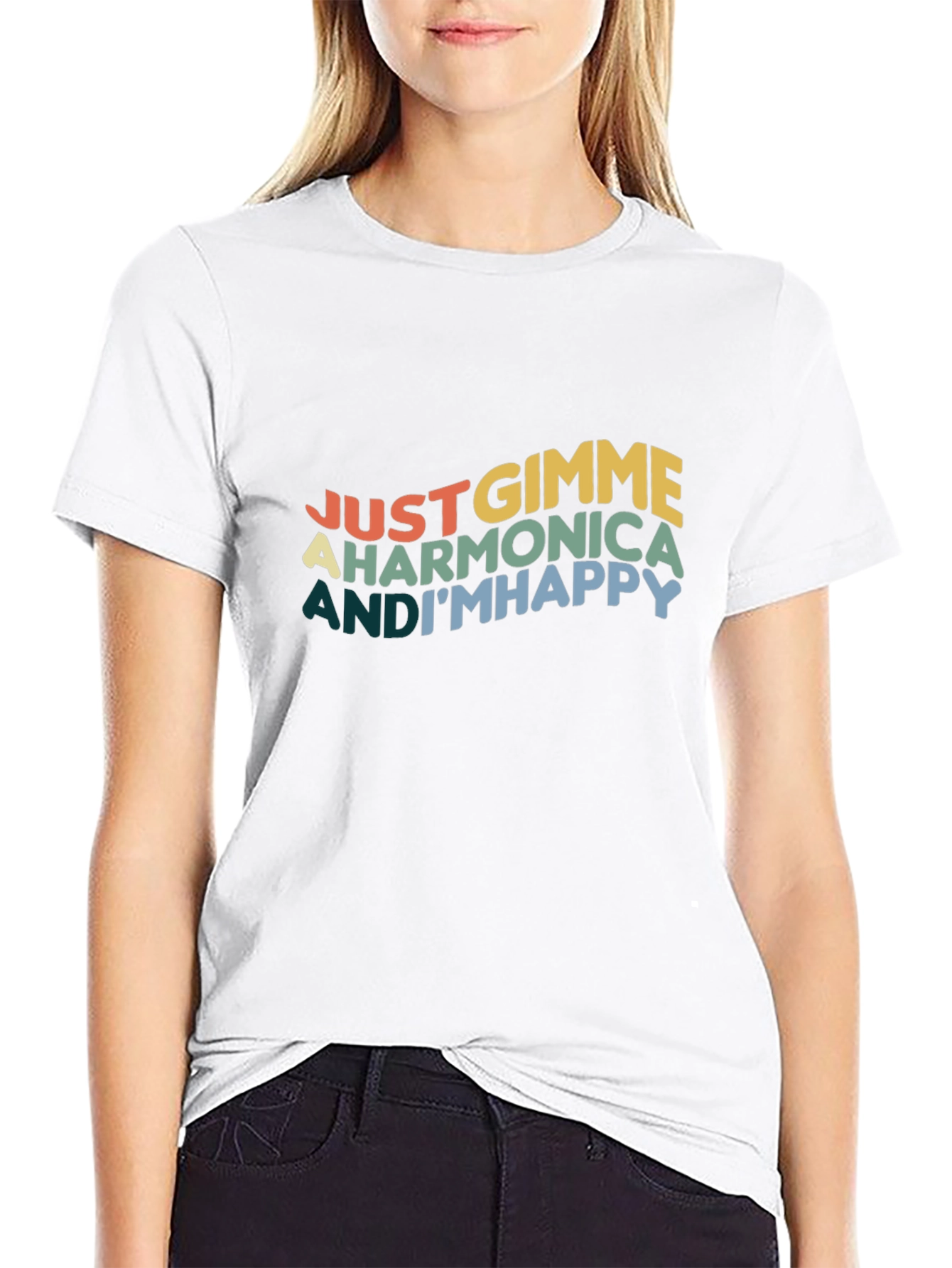 Just Gimme A Harmonica and Im Happy T-Shirt