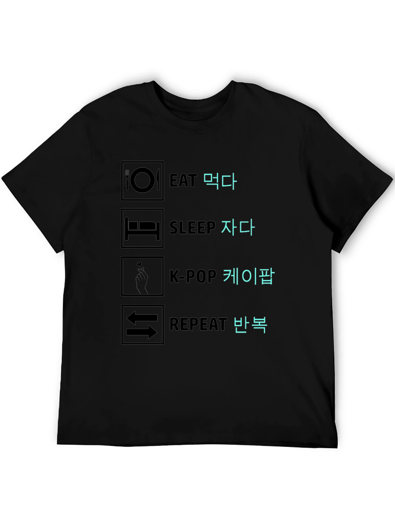 Eat Sleep K-Pop Repeat Graphic Tee