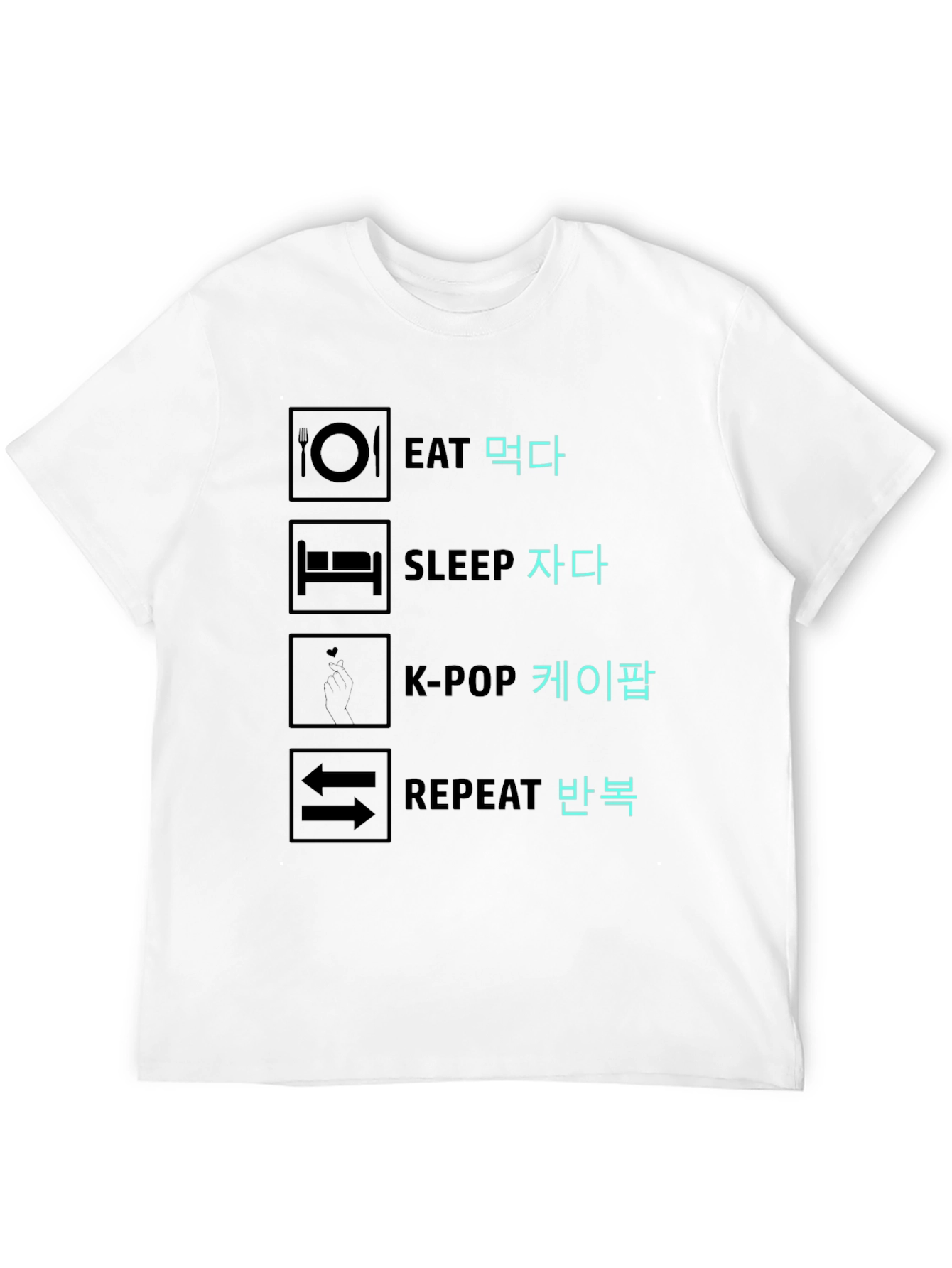 Eat Sleep K-Pop Repeat Graphic Tee