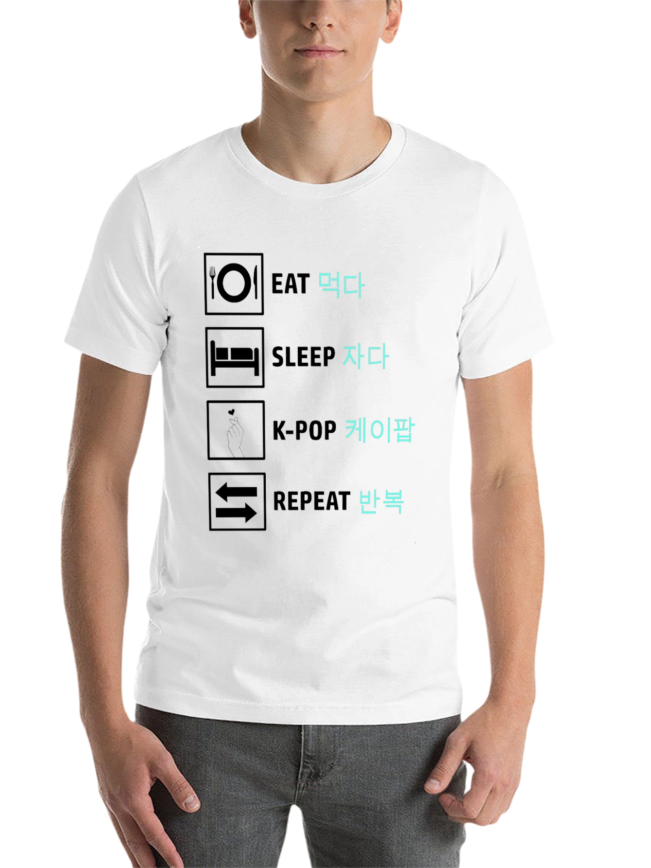 Eat Sleep K-Pop Repeat Graphic Tee